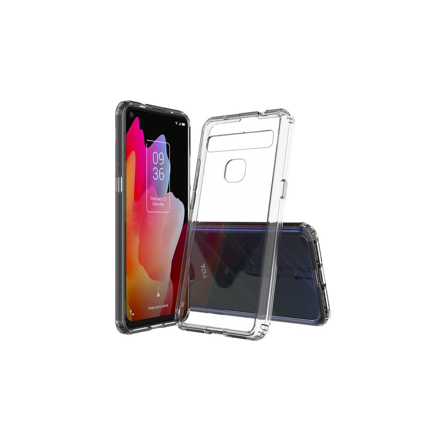 【CSmart】 Ultra Thin Soft TPU Silicone Jelly Bumper Back Cover Case for TCL 10L, Transparent Clear