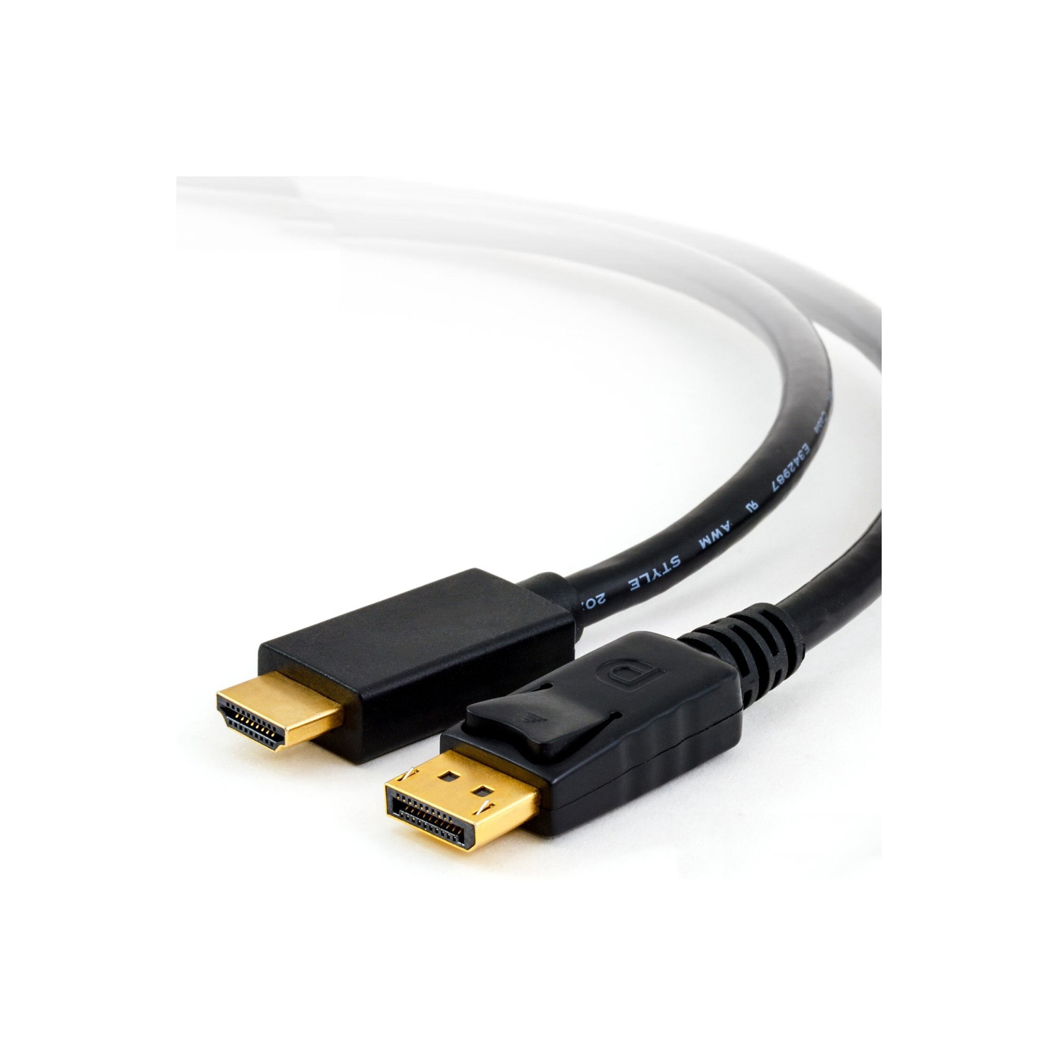 AxGear – Câble DisplayPort vers HDMI Ultra HD 4K, 10 pi, convertisseur audio/vidéo 3D