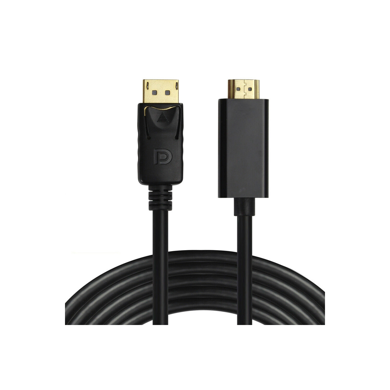 AxGear – Câble DisplayPort vers HDMI Ultra HD 4K, 10 pi, convertisseur audio/vidéo 3D