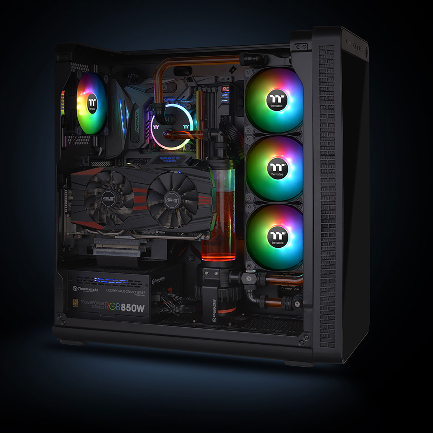 Ventilateur de refroidissement de 120 mm Pure 12 ARGB Sync de Thermaltake pour processeur - Ensemble de 3