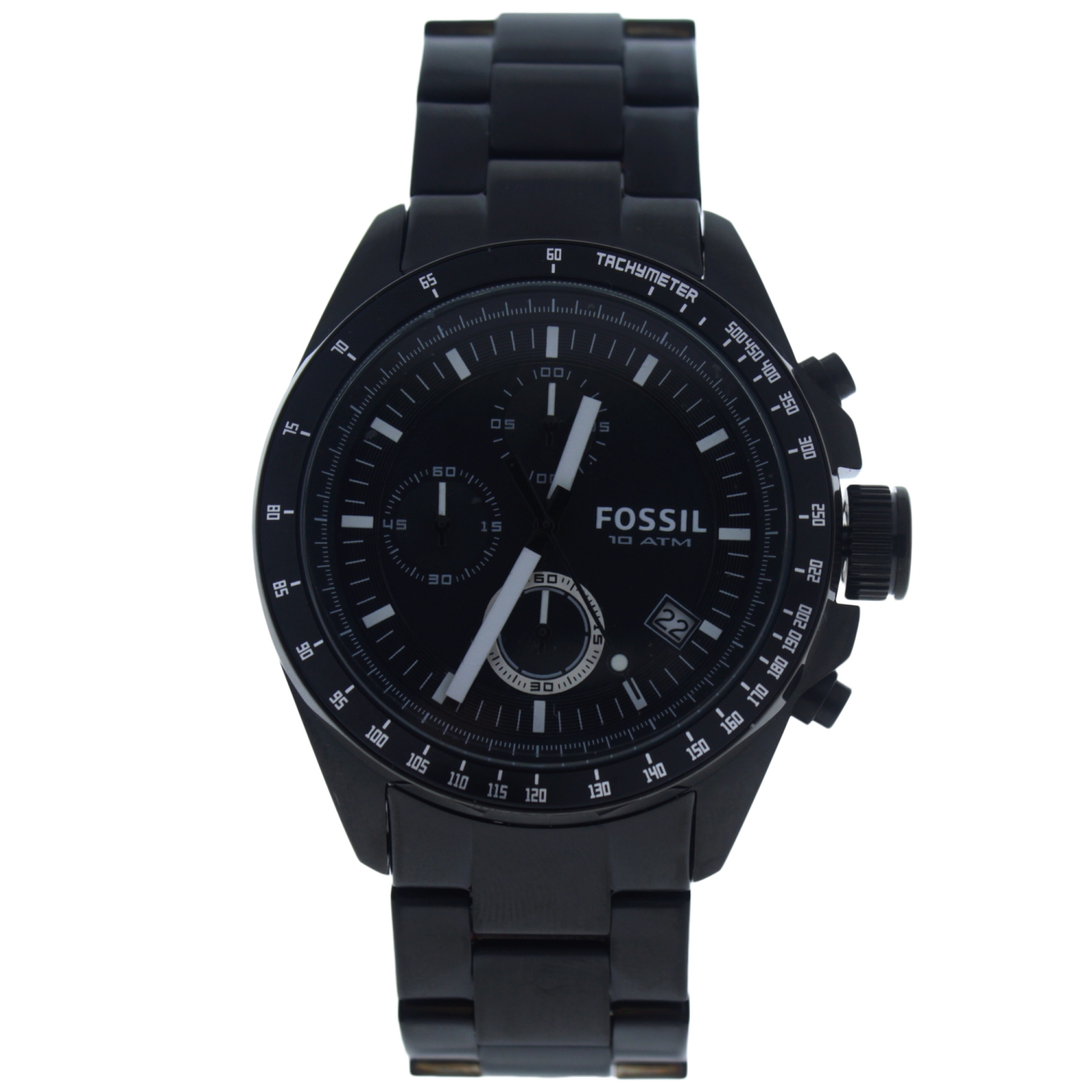 CH2601P Decker Chronograph Black Stainless Steel Watch by Fossil for Men - 1 Pc Watch
