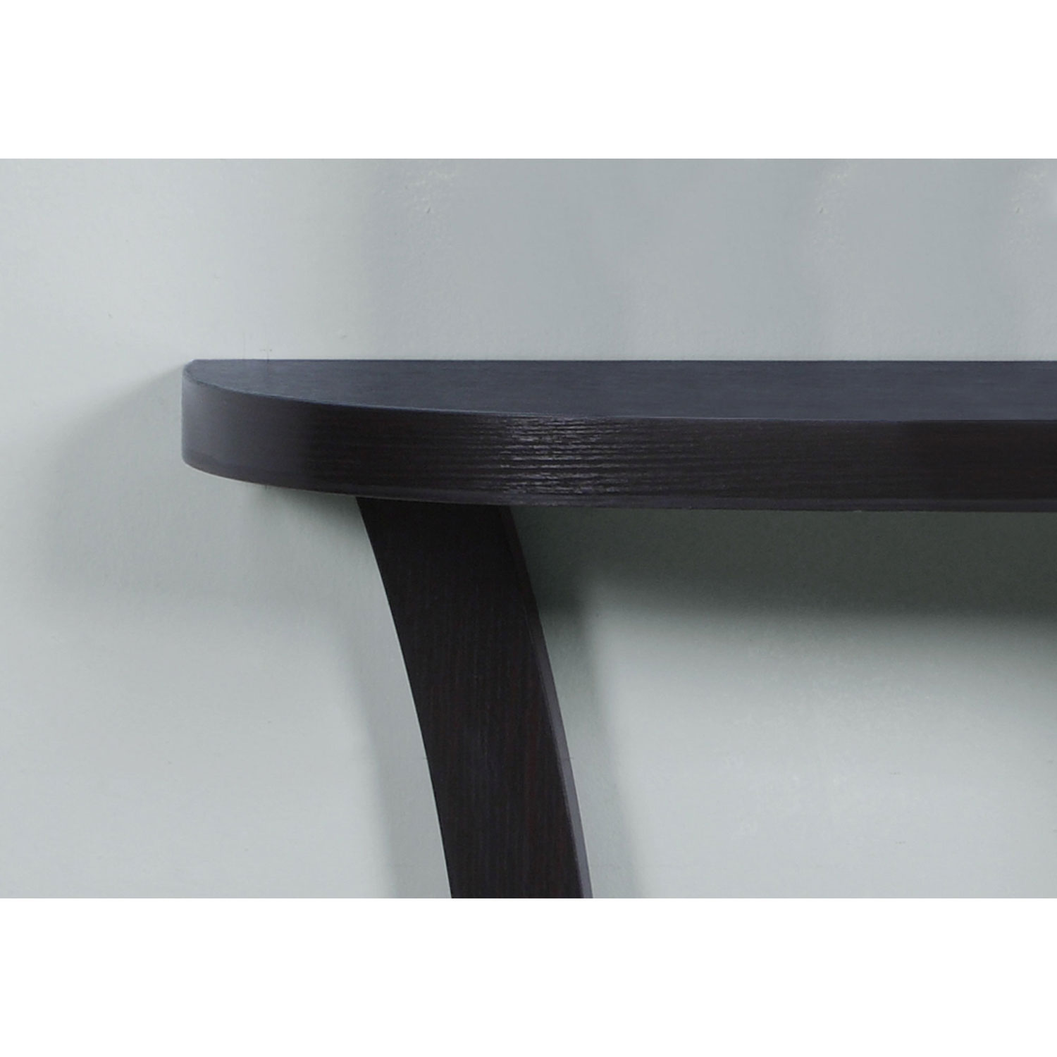 Monarch Contemporary Rectangular Console Table with Half Moon Shape - Cappuccino