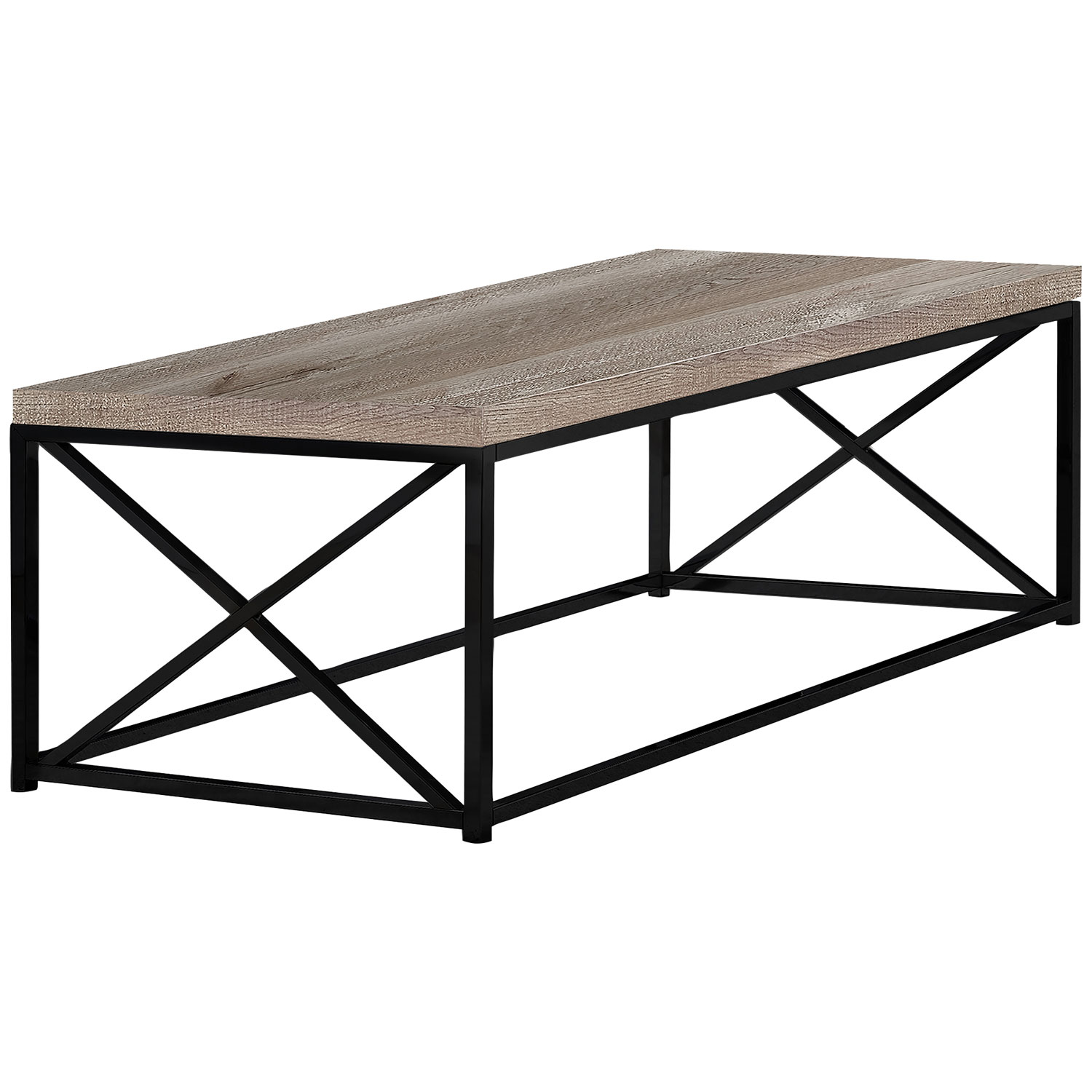 Table basse rectangulaire moderne de Monarch - Taupe - Noir