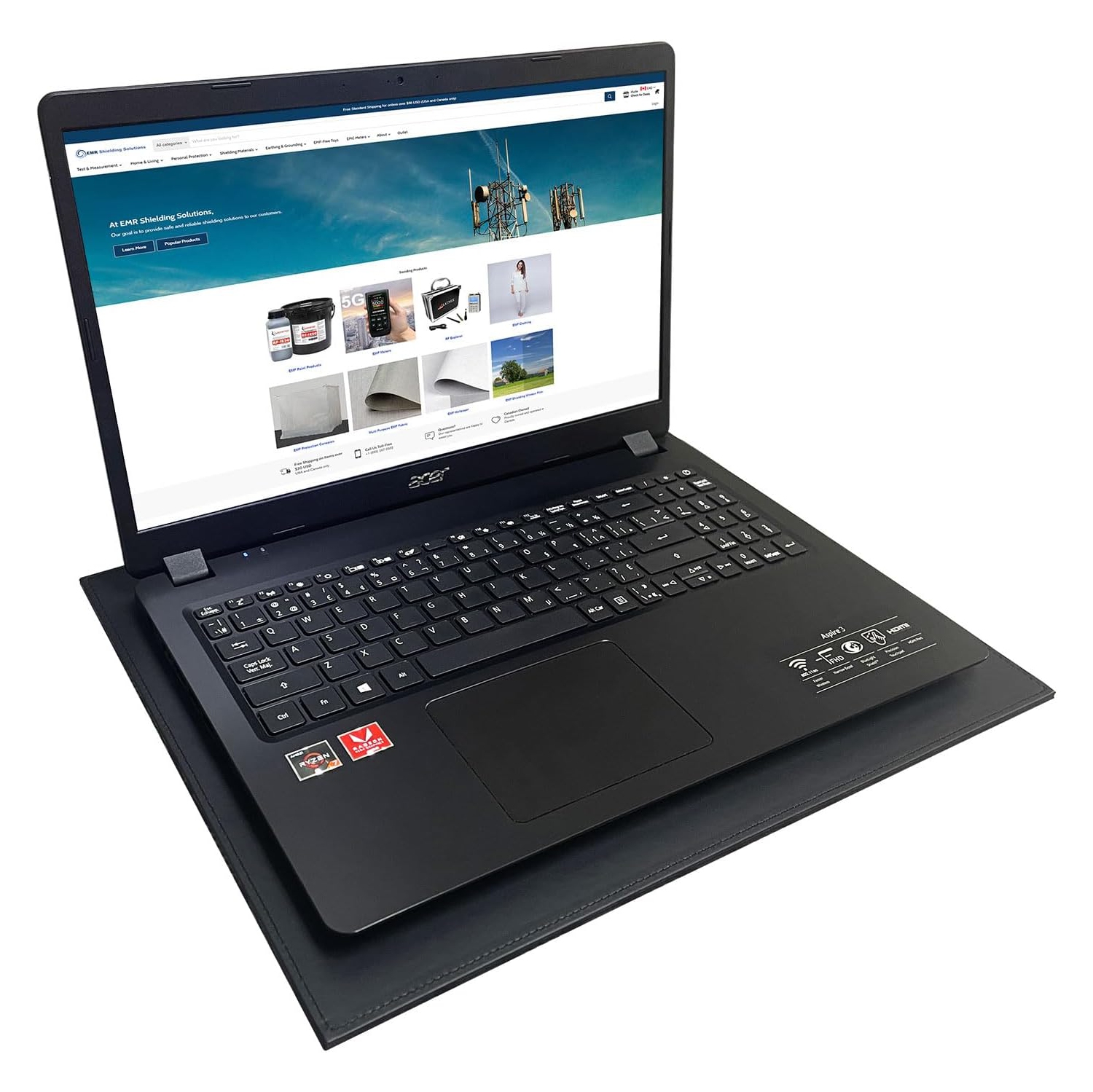 WOREMOR EMF Laptop Tray - Shielding ELF and RF from Computer, Tablets, Cell Phones, Black