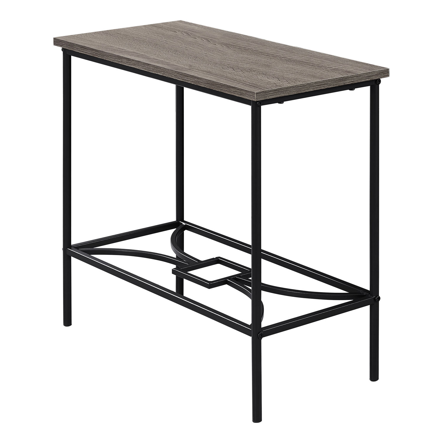Monarch Contemporary Rectangular End Table - Dark Taupe/Black