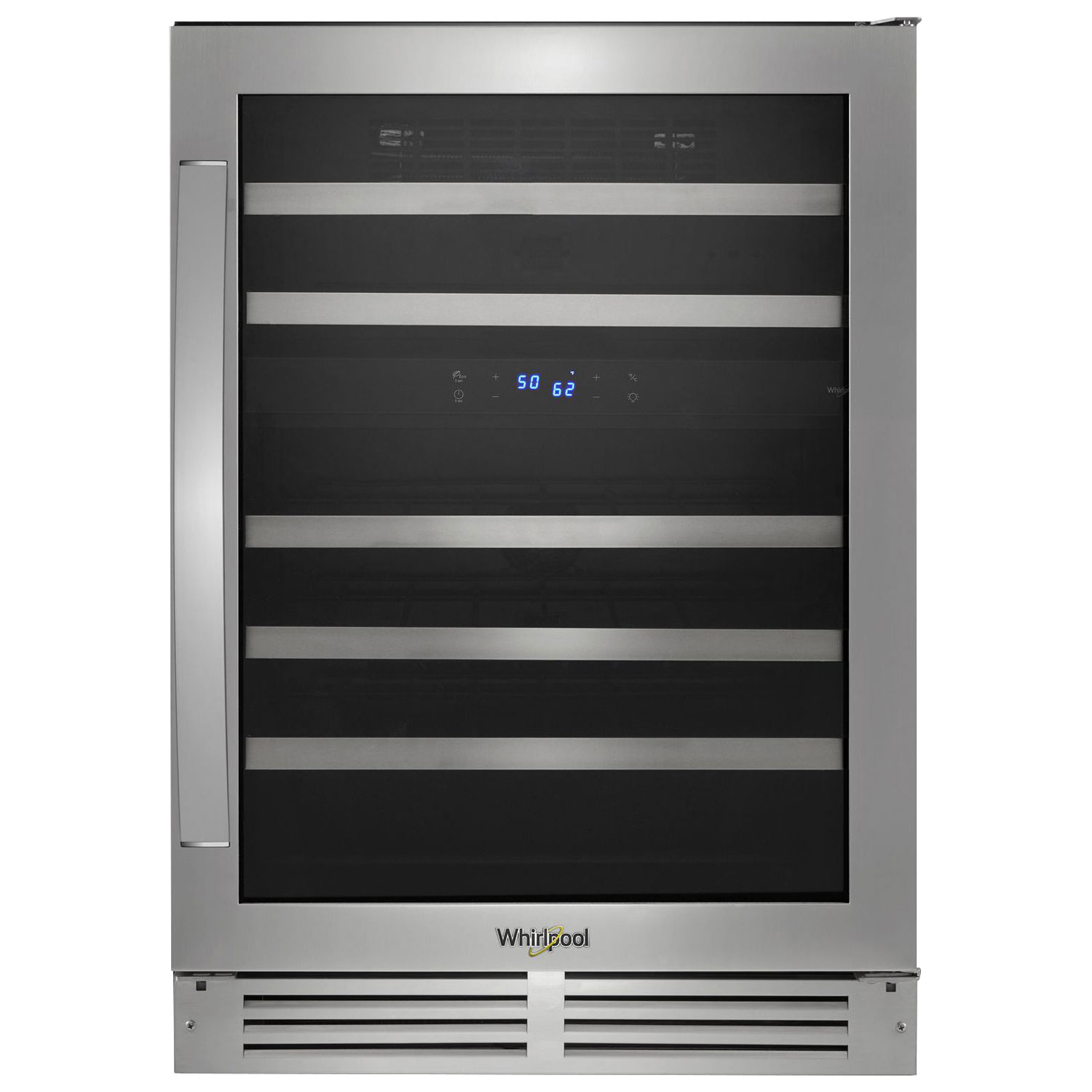 Refroidisseur à vin encastrable pour 46 bouteilles de Whirlpool - Inox noir