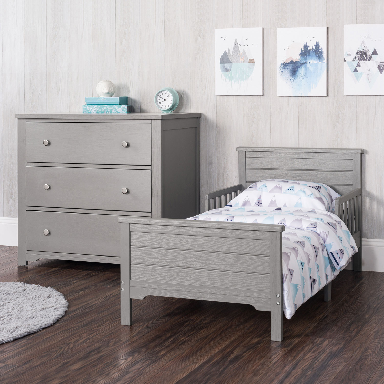 Forever Eclectic Woodland Traditional Kids Bed - Toddler - Brushed Pebble