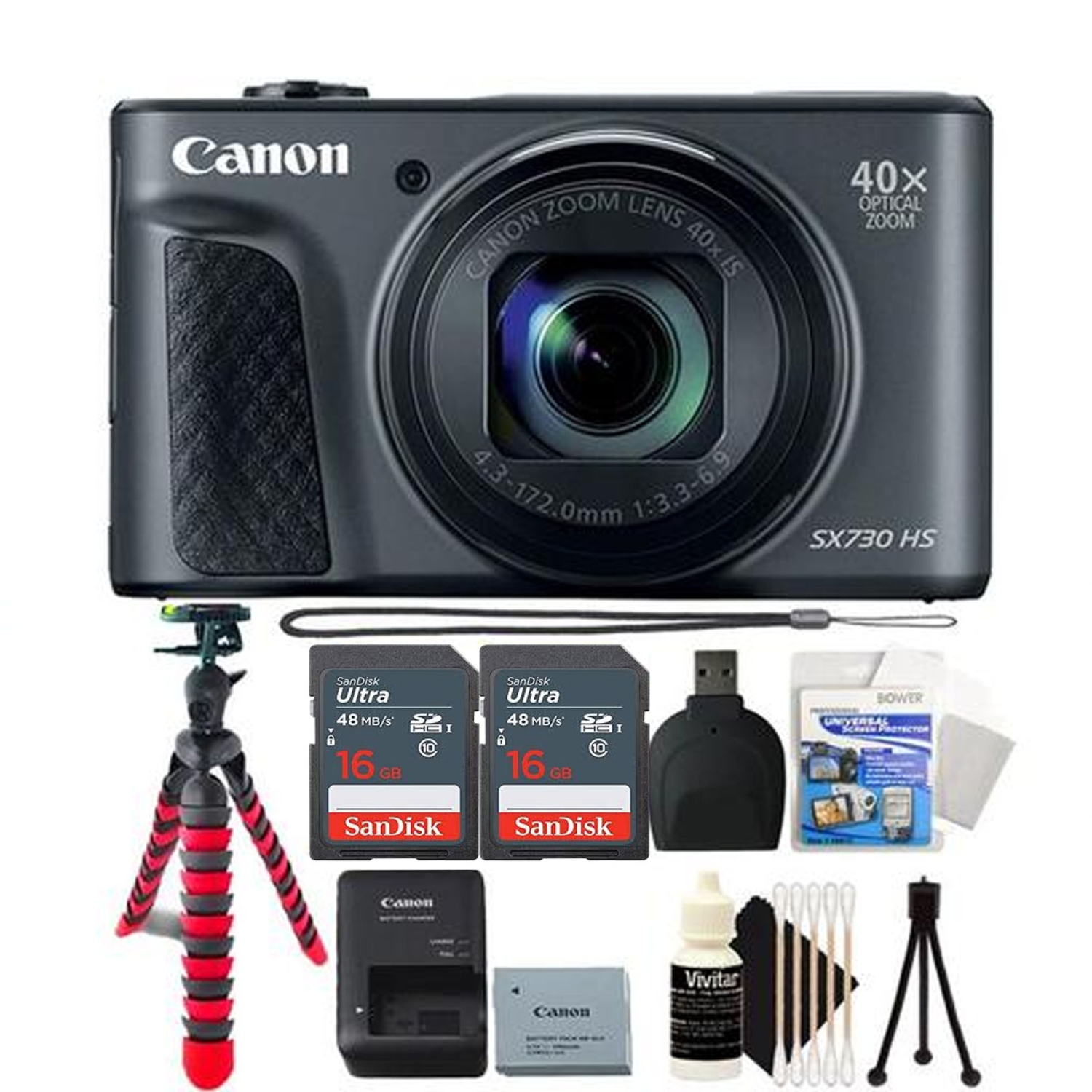 Canon PowerShot SX730 HS Digital Camera with Accessory Kit - US Version w/ Seller Warranty