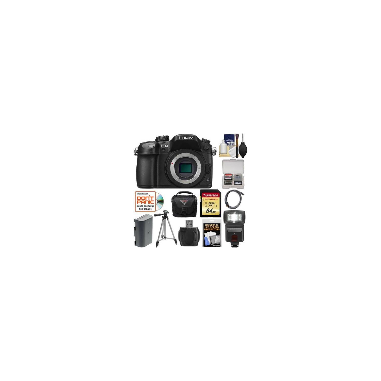 Panasonic Lumix DMC-GH4 Mirrorless Digital Camera Body Black Bundle - US Version w/ Seller Warranty