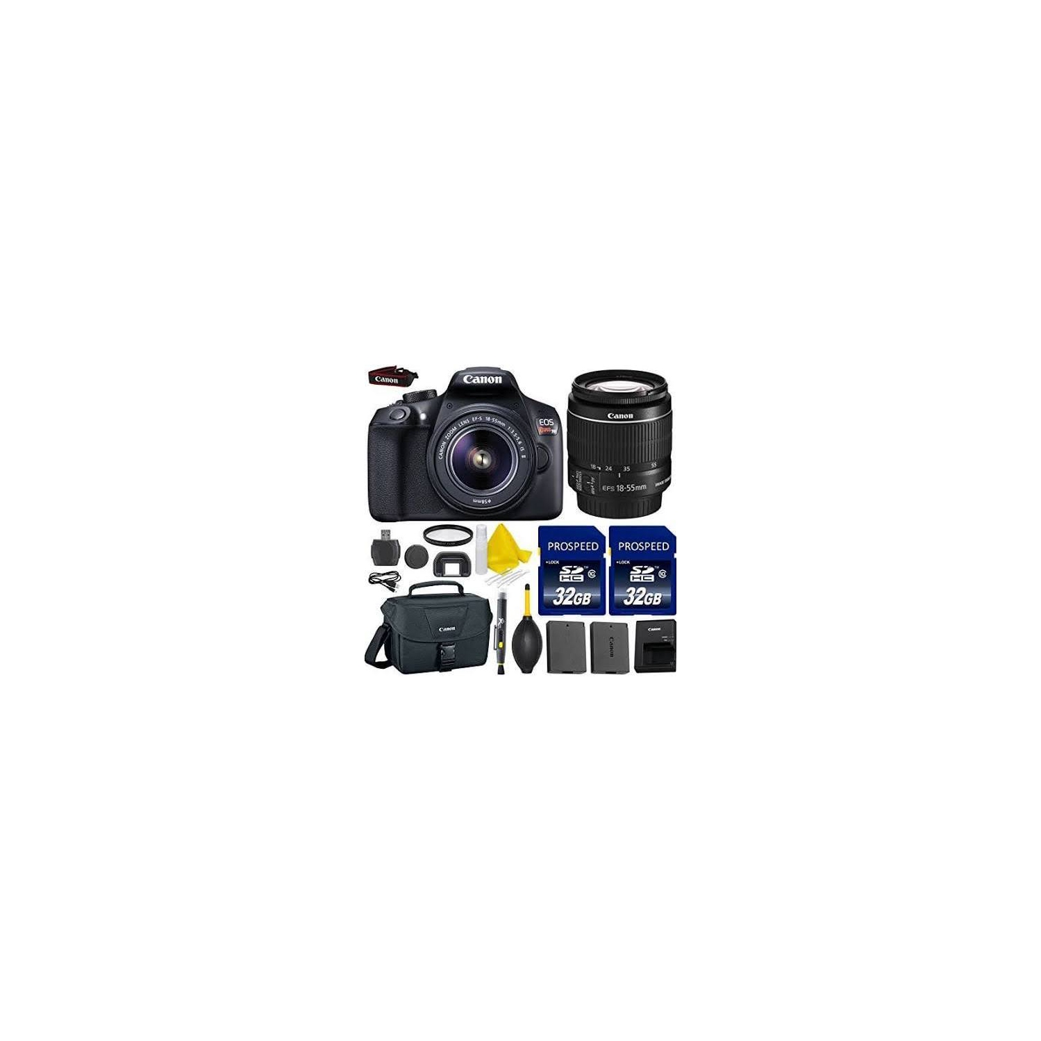 Canon EOS Rebel1300D / T6 WiFi Enabled 18MP EF-S Digital SLR Camera Bundle | Canon EF-S 18-55mm Is Lens Bundle - US Version w/ Seller Warranty