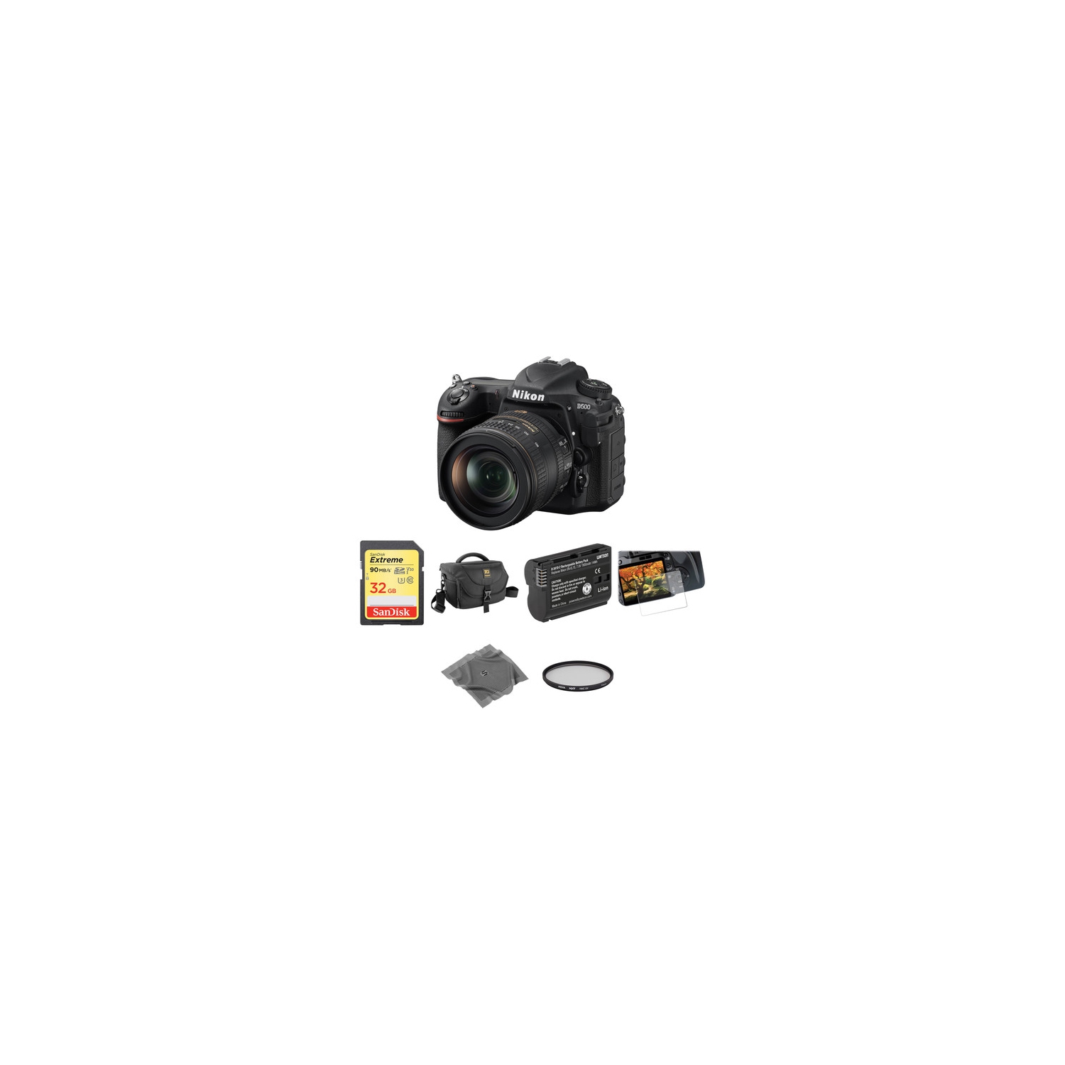 Nikon D500 DSLR Camera with 16-80mm Lens Basic Kit - US Version w/ Seller Warranty