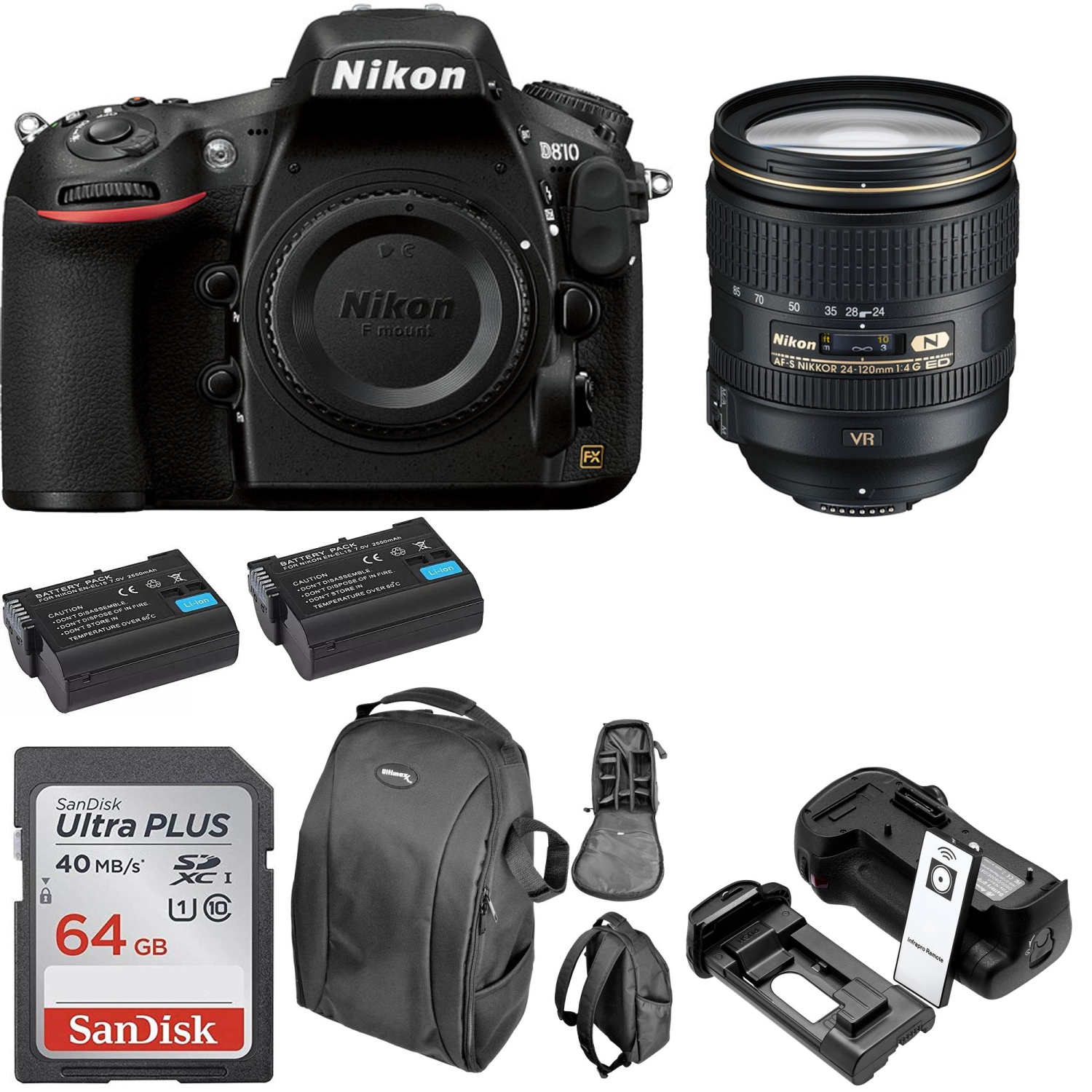 Nikon D810 DSLR Camera with 24-120mm Lens Package USA - US Version w/ Seller Warranty