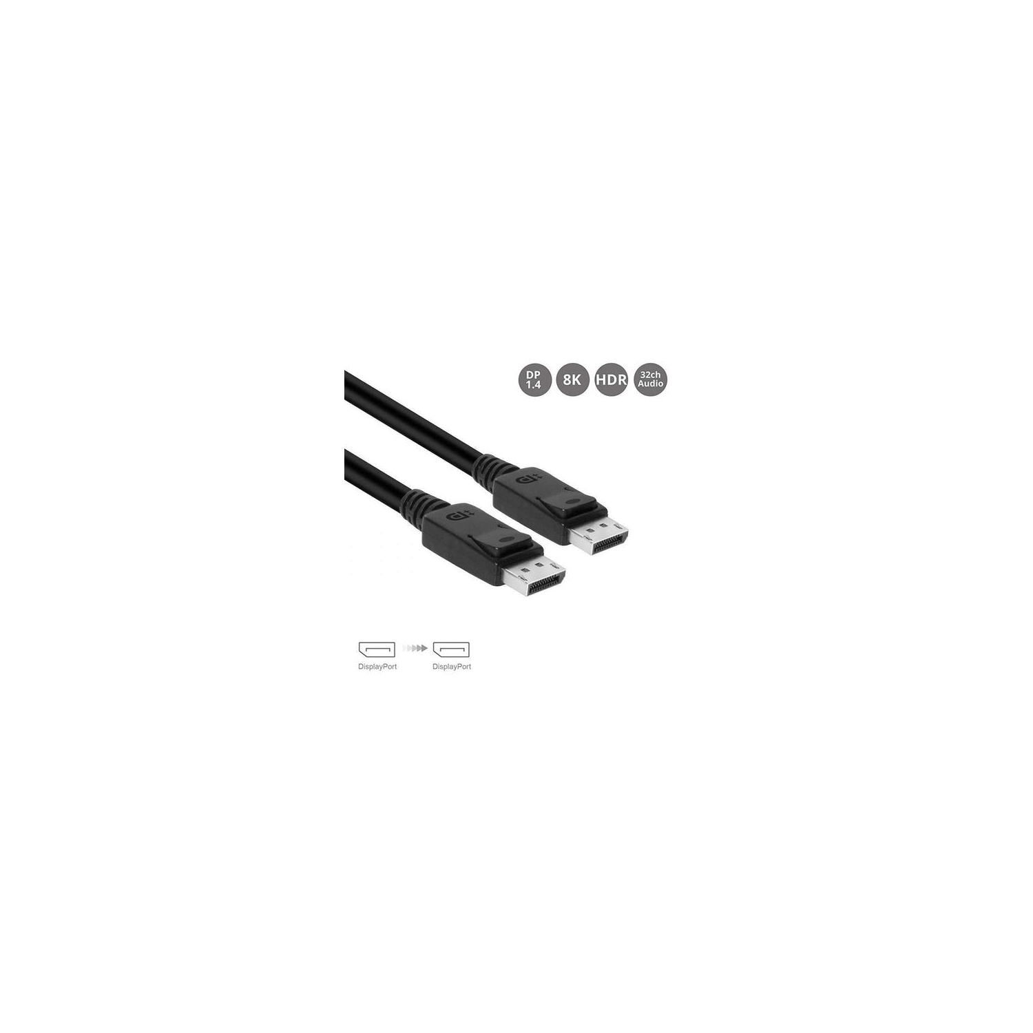 DisplayPort DP 1.4 Male to Male 8K 60Hz 2m/6.56ft, Black PrimeCables®