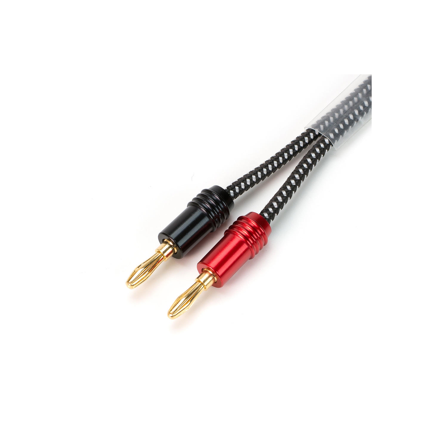 10ft Premium 14AWG Braided Speaker Wire with Gold Plated Banana Plug Connectors - PrimeCables®