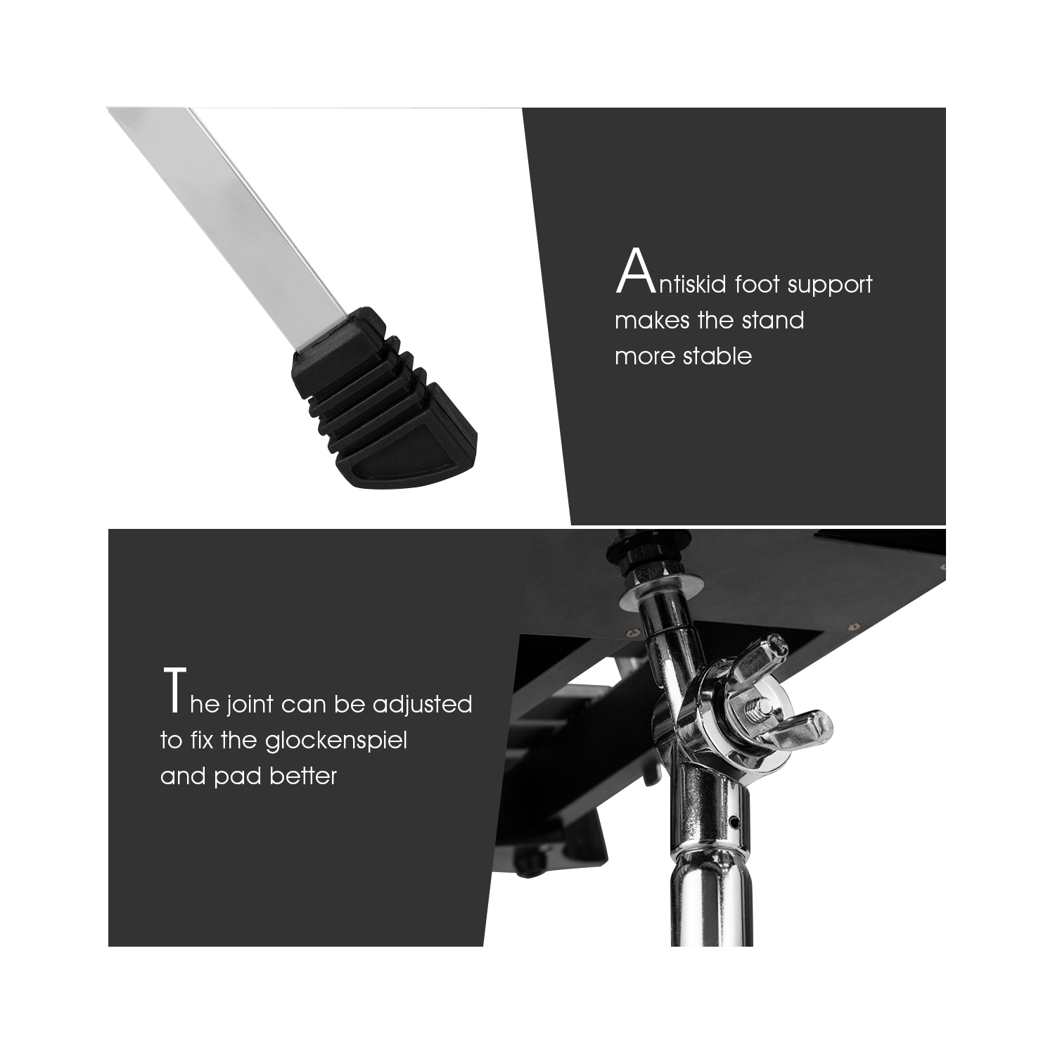 Costway 30 Notes Percussion Glockenspiel Bell Kit with Practice Pad Mallets Sticks Stand