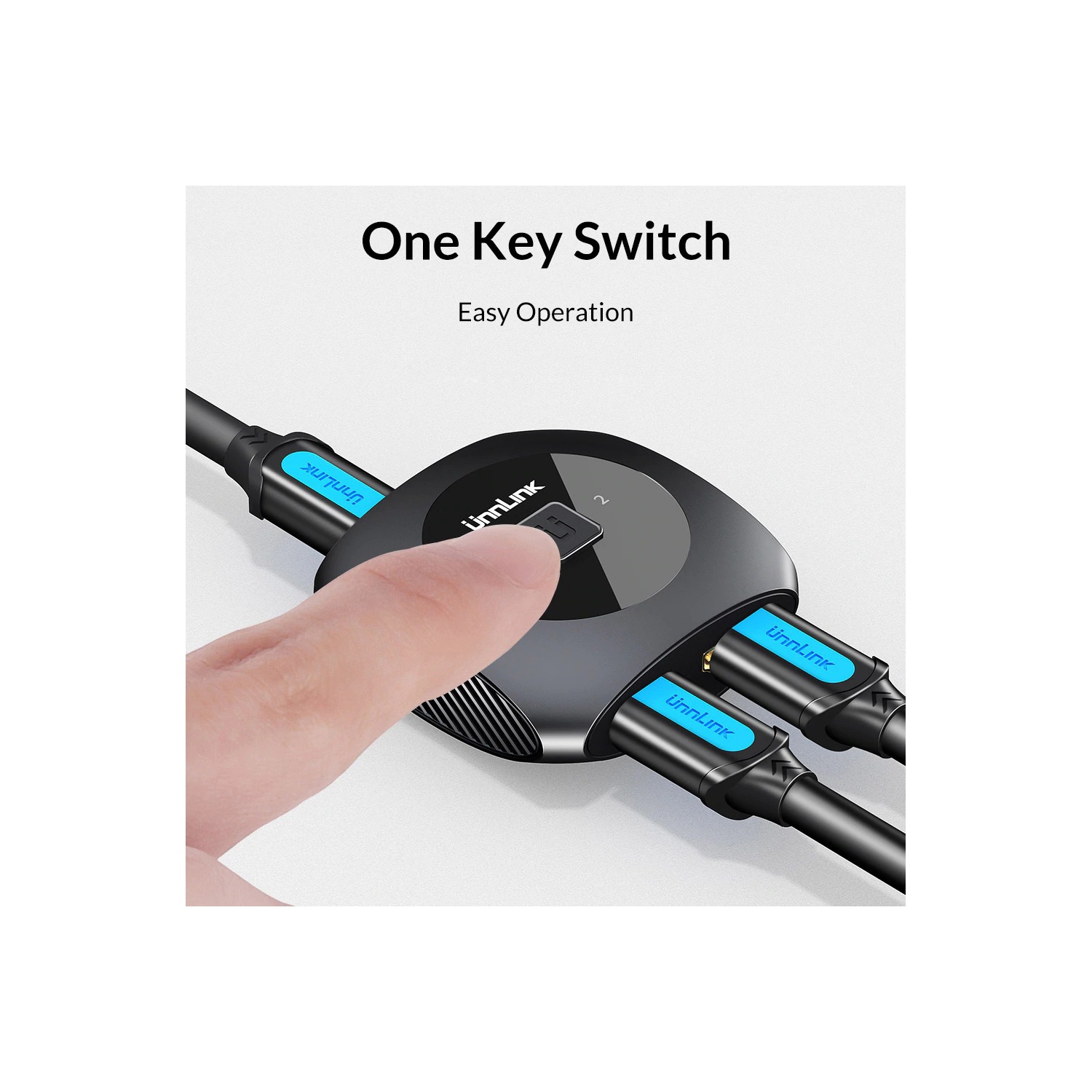Unnlink HDMI Switch Sp-litter Bi-directional AB Switcher UHD4K Adapter with 2 Hdmi Cables
