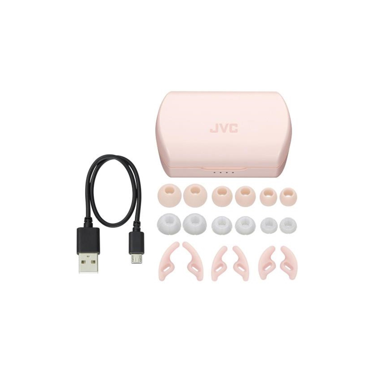 JVC - Wireless In-Ear Sport Headphones, Bluetooth 5.0, With Charging Case, Pink