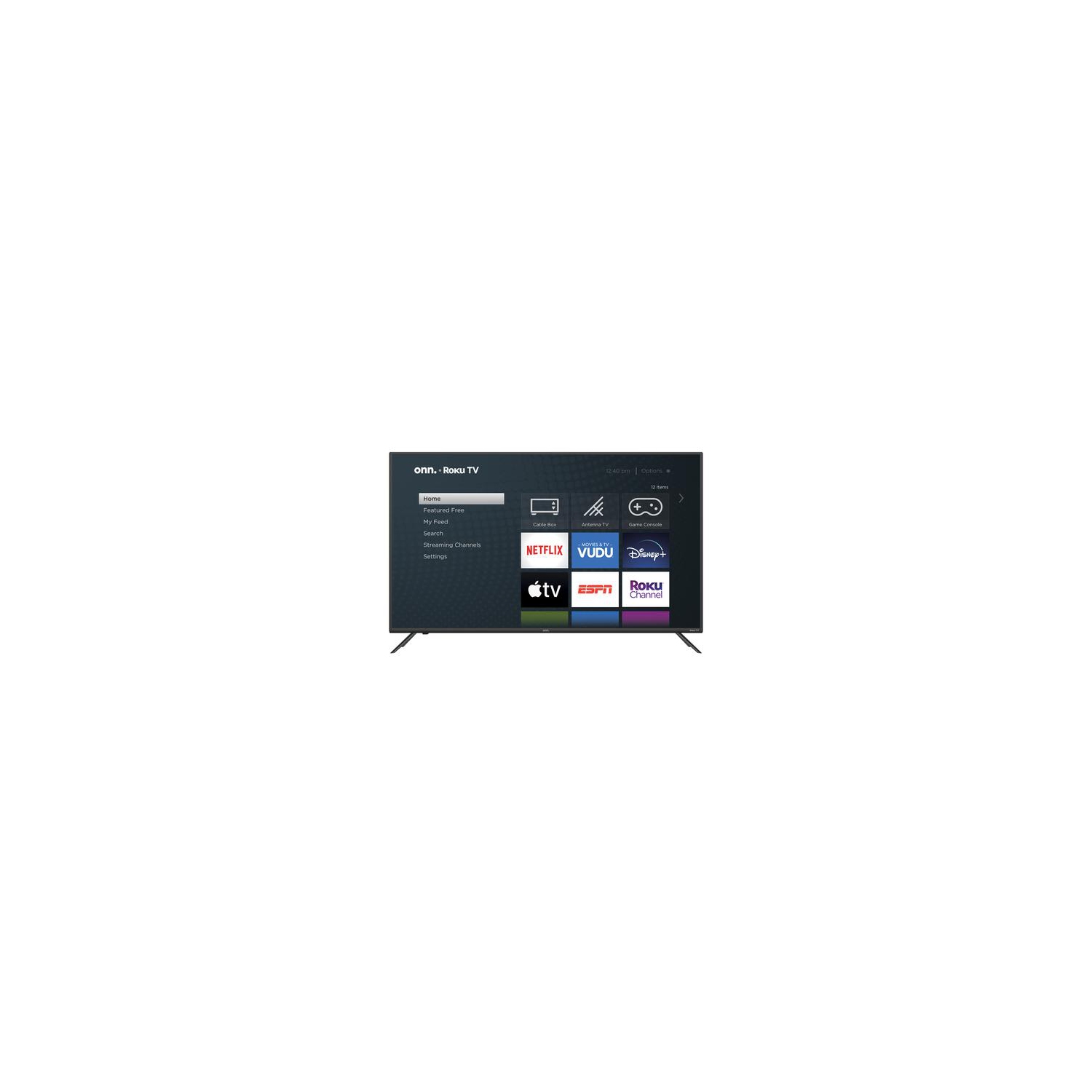 Refurbished - ONN. 55" CLASS 4K UHD HDR ROKU SMART LED TV