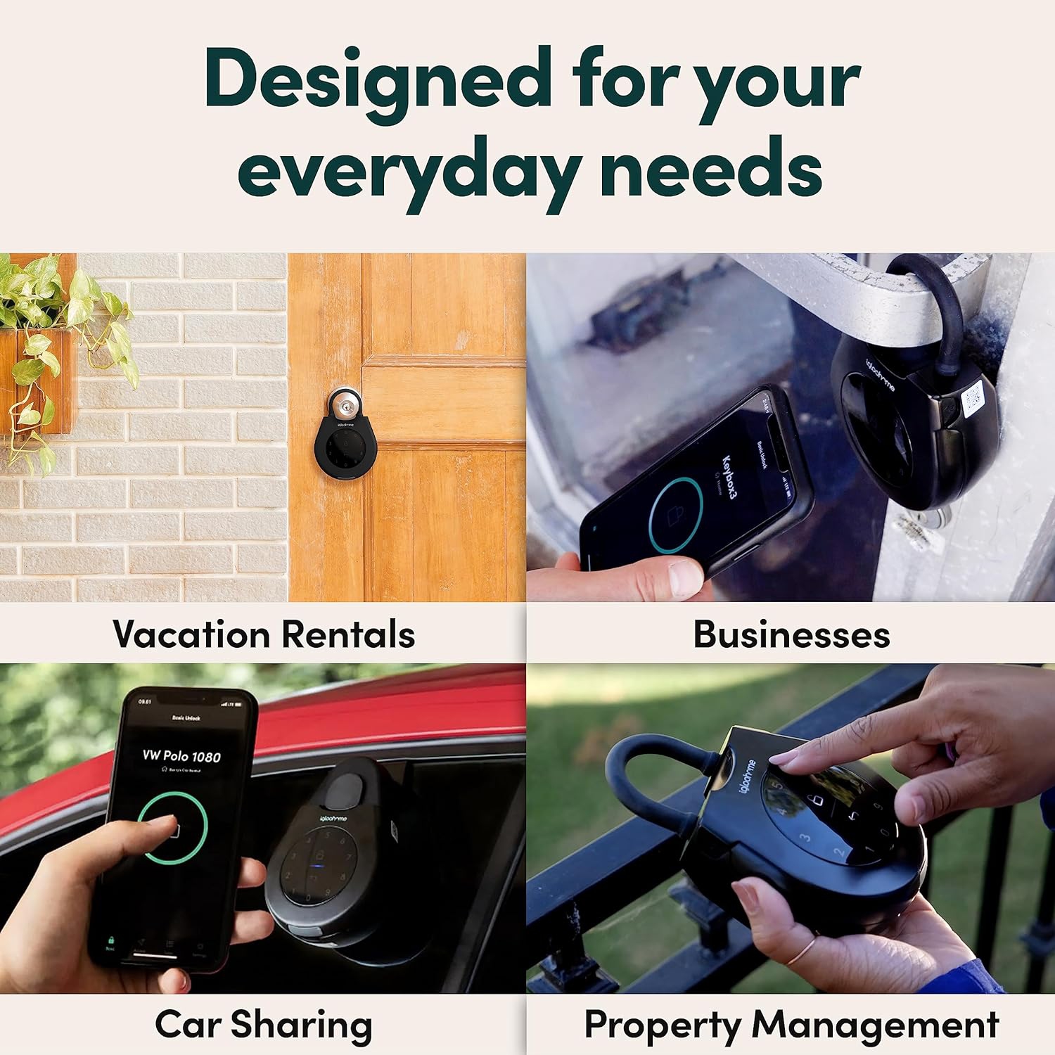 Boîte à clés intelligente 3 d'Igloohome, coffre-fort à grandes clés avec Airbnb Sync – générez à distance des clés Bluetooth et des codes NIP sans