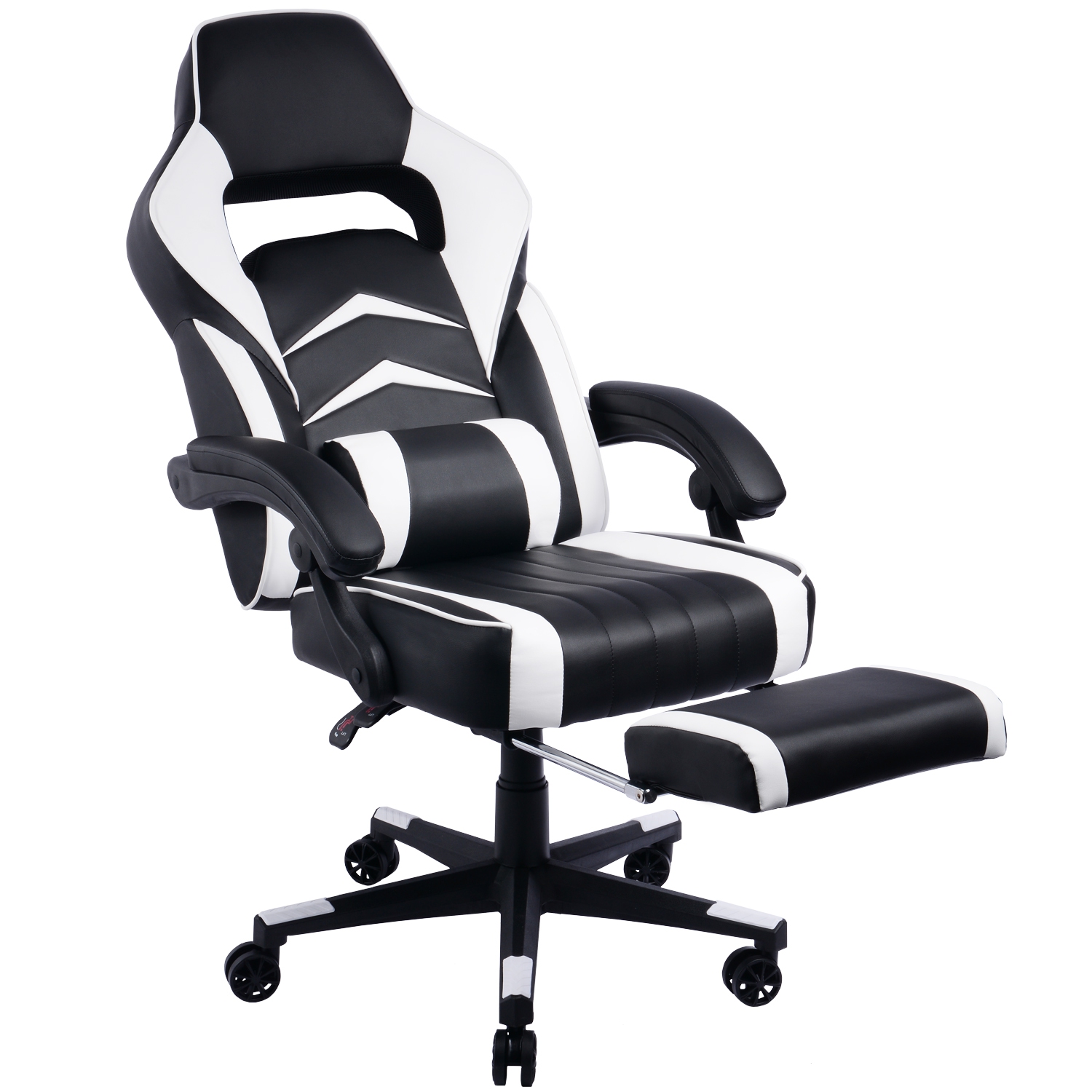 GamingChair Ergonomic PU Leather Racing Gaming Chair with Footrest 