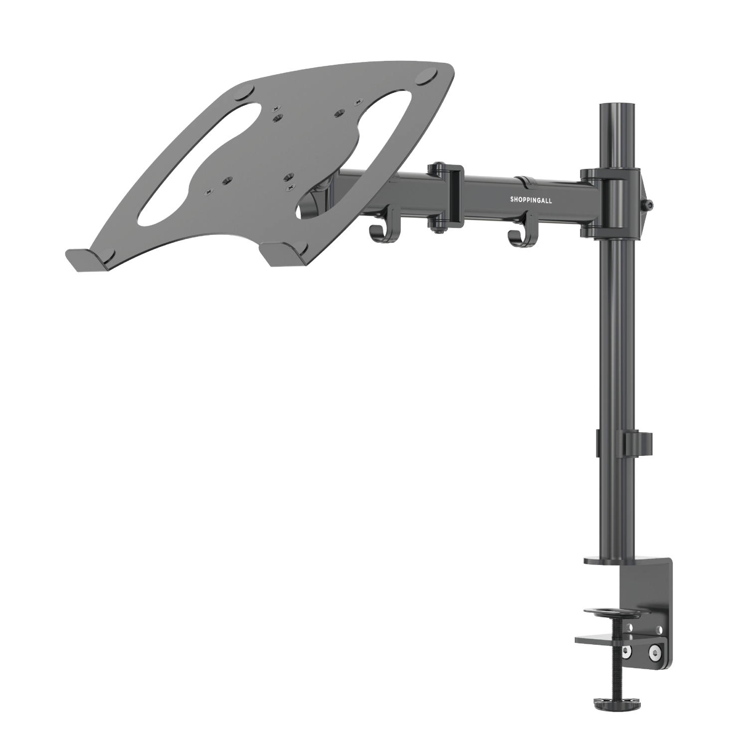 SHOPPINGALL Fully Adjustable Laptop Mount Stand for Laptops Up to 17",Both Desk clamp and Grommet mounting - SA-D28+D15