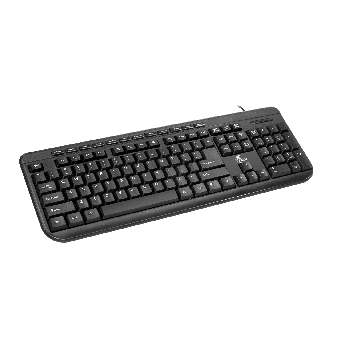 Clavier XTech Multimedia Wired USB Windows 101 Black
