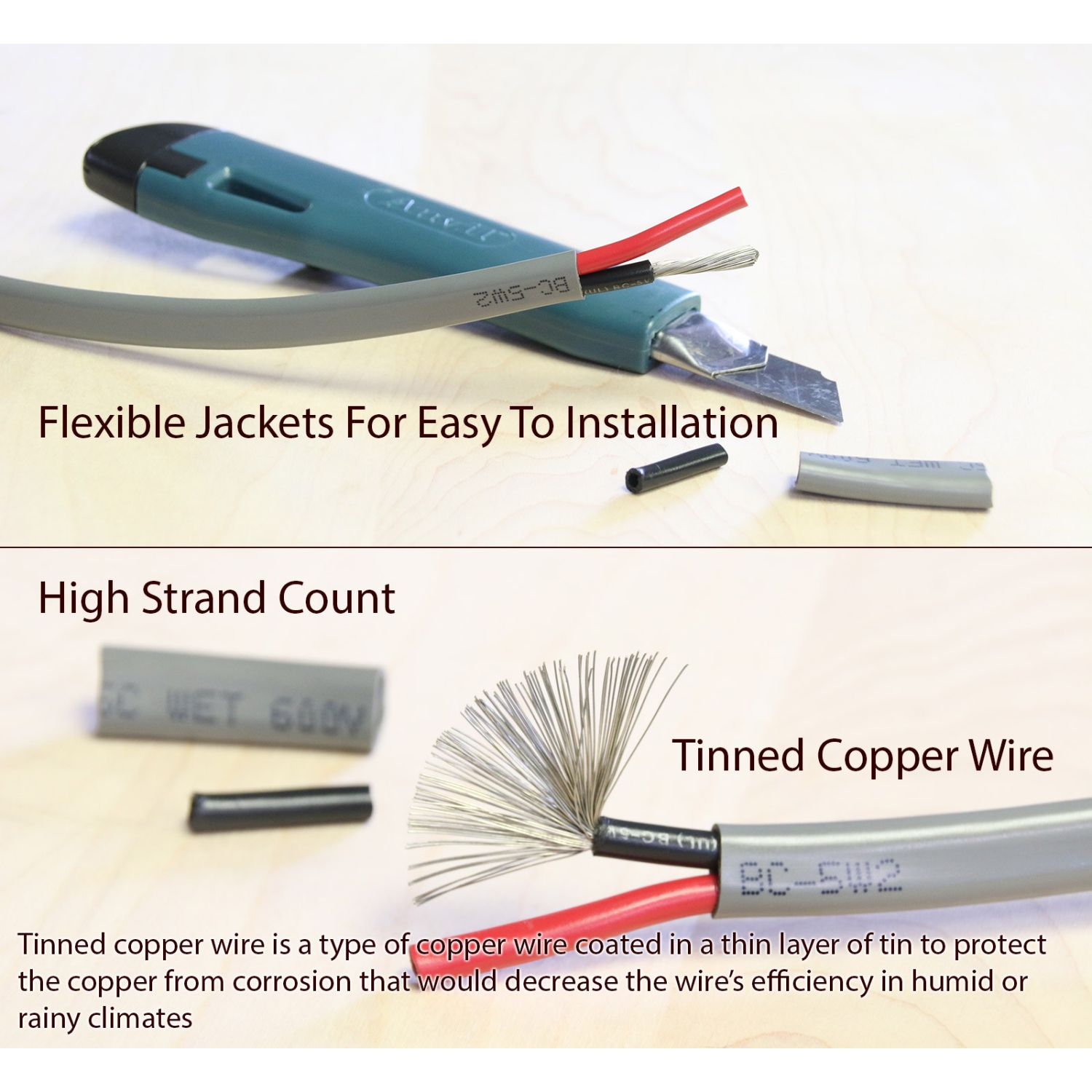 Câble de haut-parleur de bateau À 2 conducteurs 10 AWG Marine Series de ThinruSound
