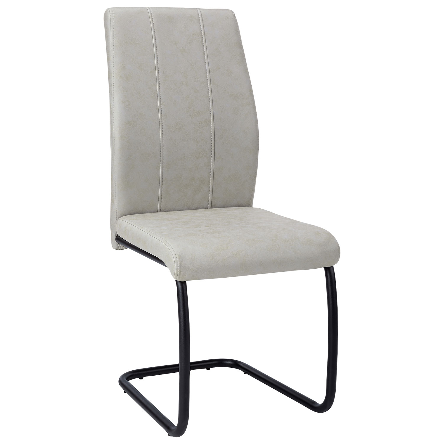 Monarch Contemporary Black Metal Dining Chair - Set of 2 - Grey