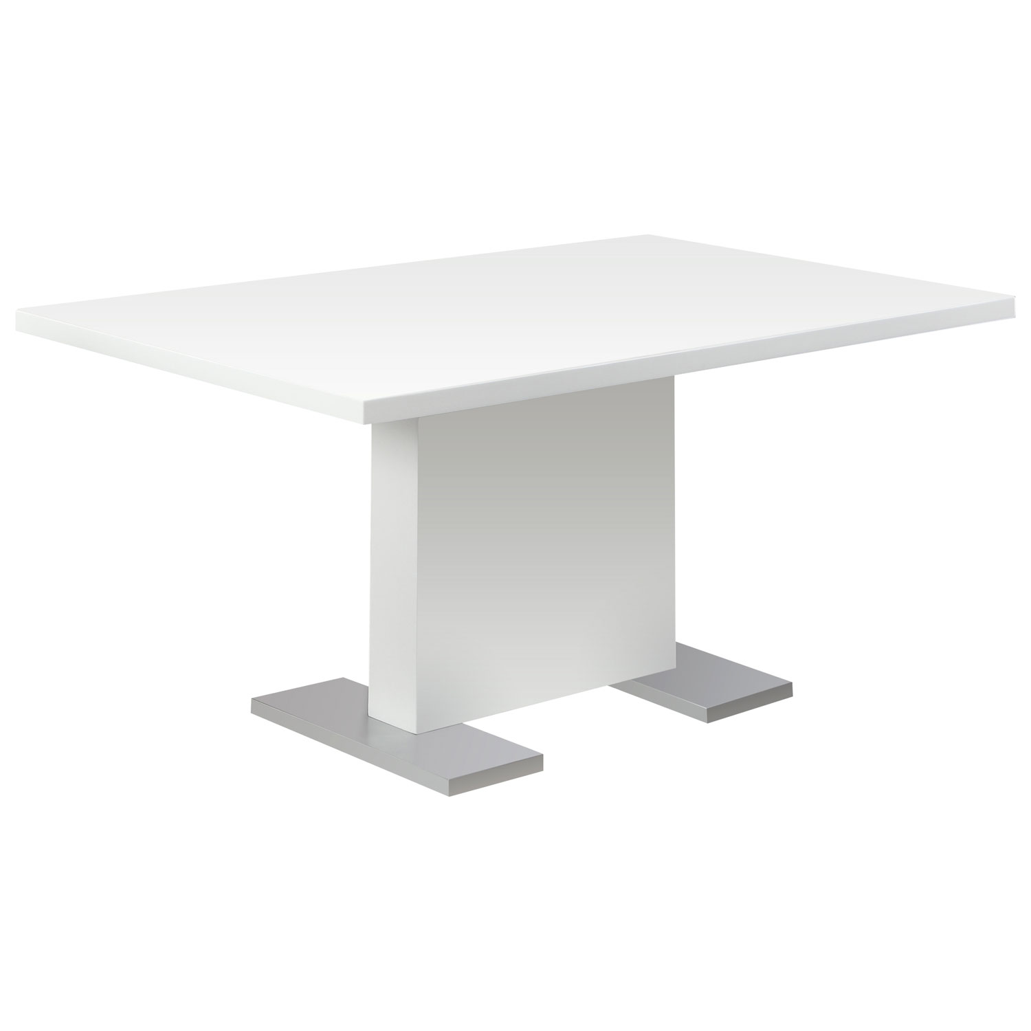 Élégante table de salle à manger rectangulaire contemporaine à 6 places - Blanc