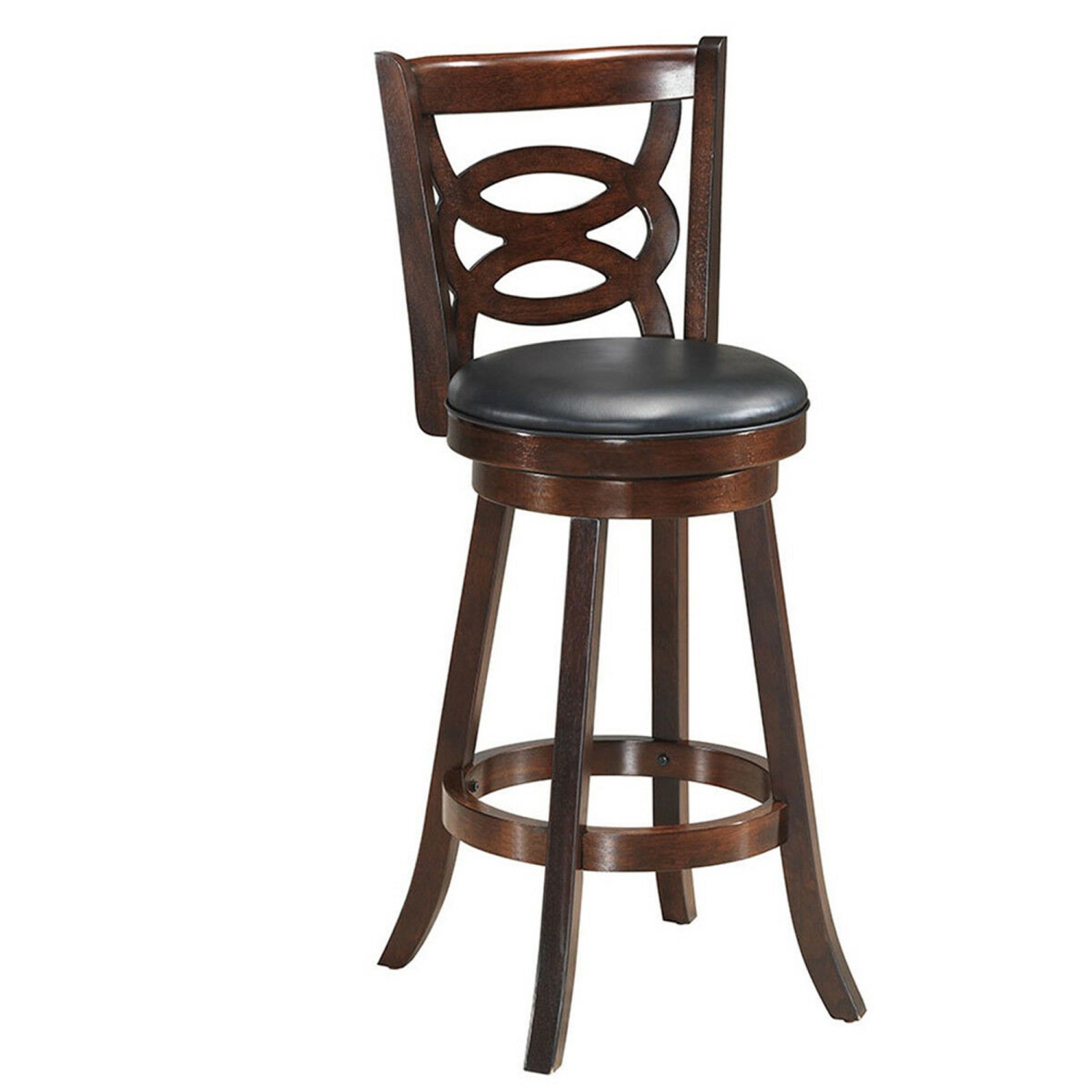 Costway Set of 2 Bar Stools 29'' Height Wooden Swivel Backed Dining Chair Home Kitchen