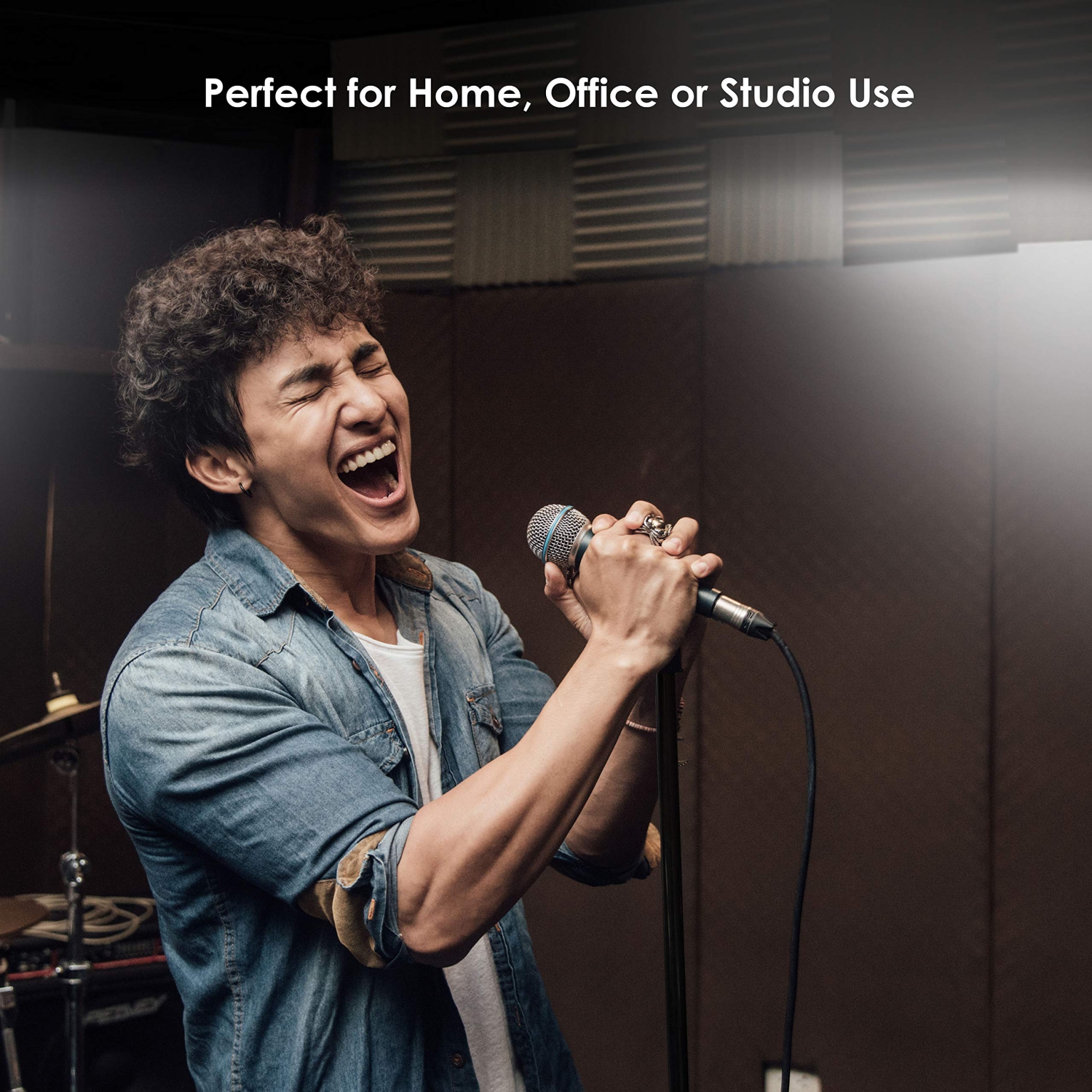 Pyle Microphone Stand - Universal Mic Mount with Heavy Compact Base, Height Adjustable- PMKS5