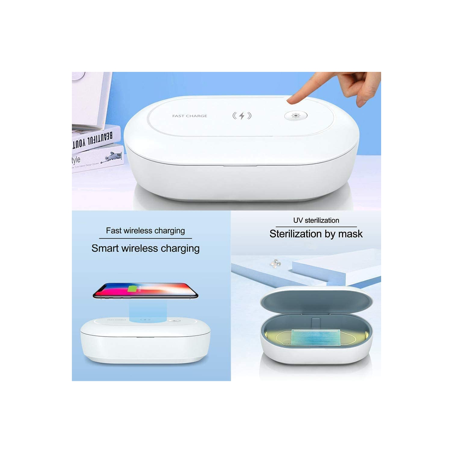 Assainisseur pour masque ultraviolet, désinfection UV-Clean, chargeur sans fil pour masque, outils, téléphone mobile, brosse à dents