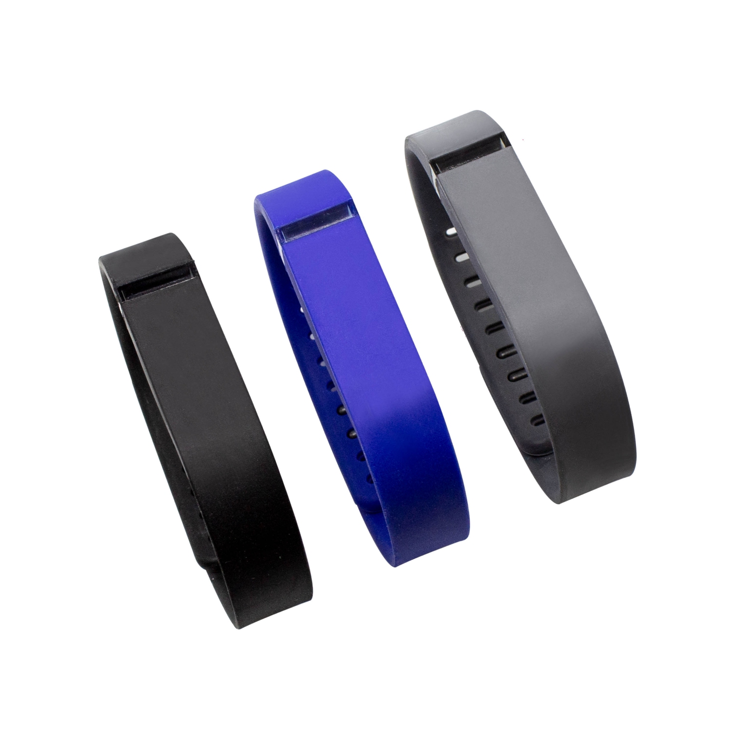 Adreama Silicone Replacement Band for Fitbit Flex - 3 pack (Gray/ Blue/ Black)