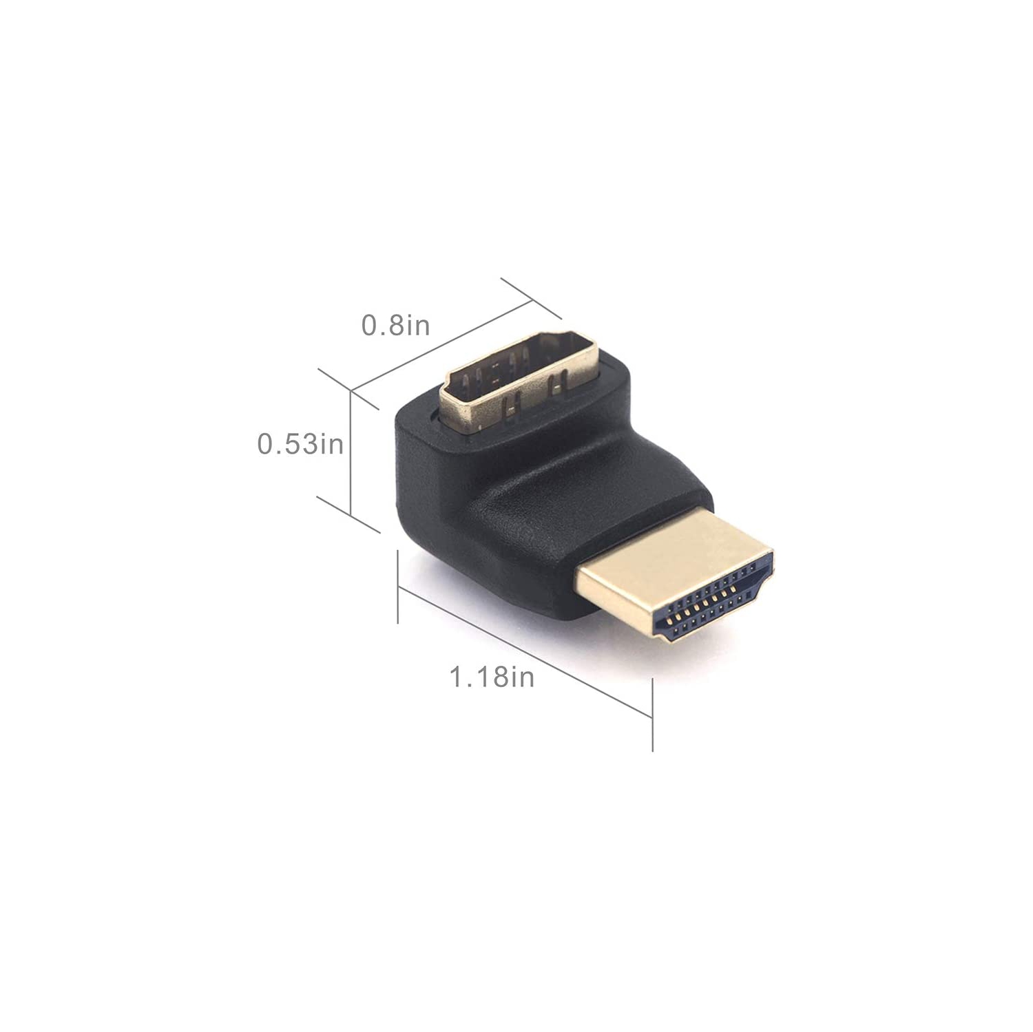HYFAI HDMI 270 Degree Male to Female Right Angle Adapter Extension Converter 3D&4K Supported