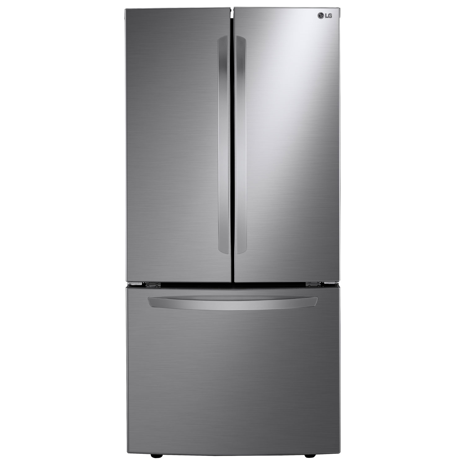 LG 33" 25.1 Cu. Ft. French Door Refrigerator (LRFNS2503V) - Platinum Silver Steel