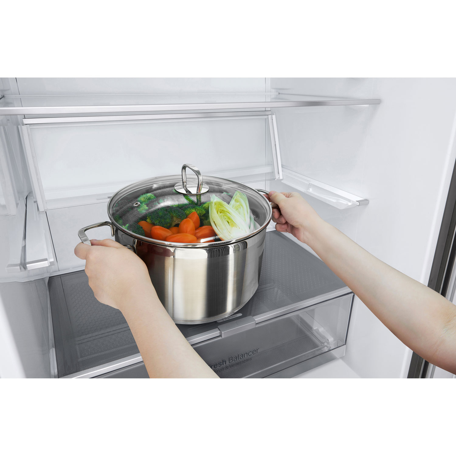 Réfrigérateur congélat. inférieur profondeur comptoir 14,7 pi³ 28 po LG-Argenté platine