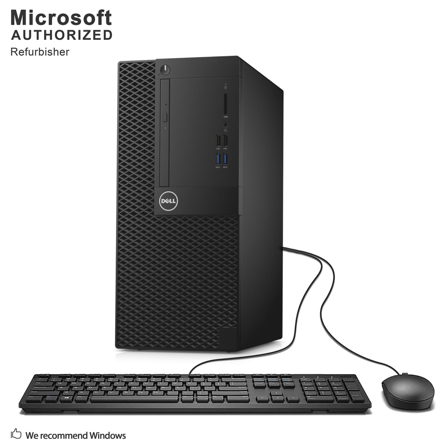 Refurbished (Good) - Dell OptiPlex 3050 Mini Tower, Intel Quad Core i5 7500 up to 3.8 GHz, 16 GB DDR4 RAM, 128 GB SSD + 2 TB, Windows 10 Pro 64 Bit (EN/FR/ES)