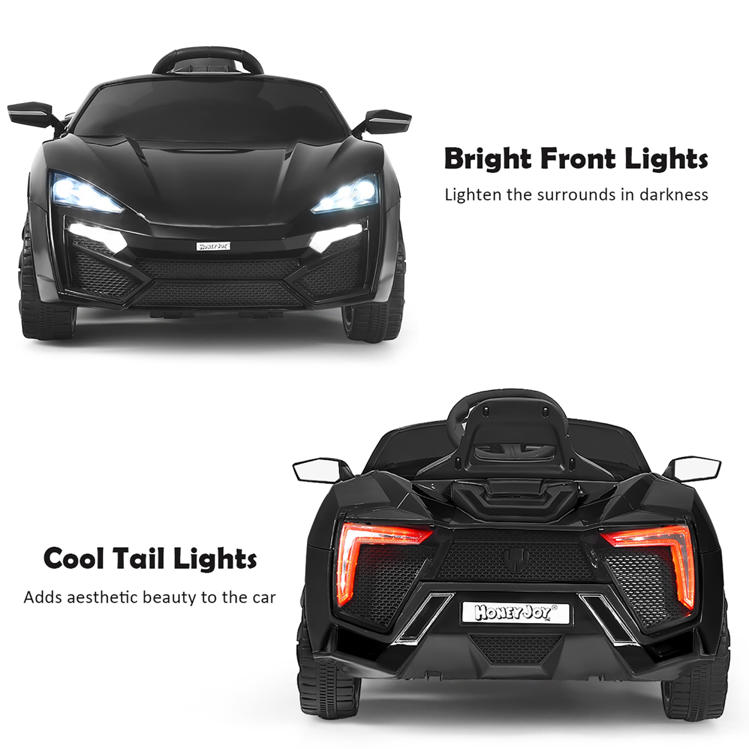 Costway 12V Kids Ride On Car 2.4G RC Electric Vehicle w/ Lights MP3 Openable Doors