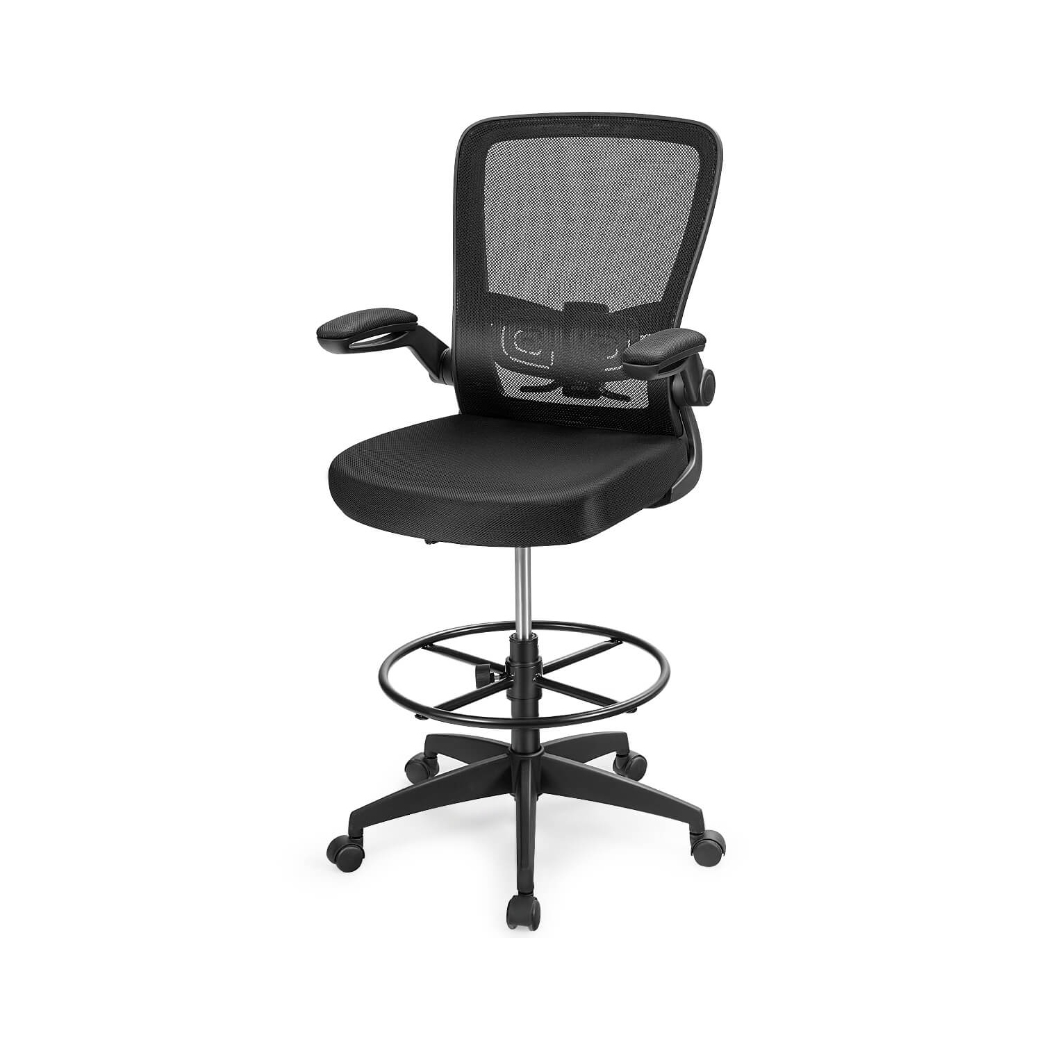 Costway Tall Office Chair Adjustable Height w/Lumbar Support Flip Up Arms