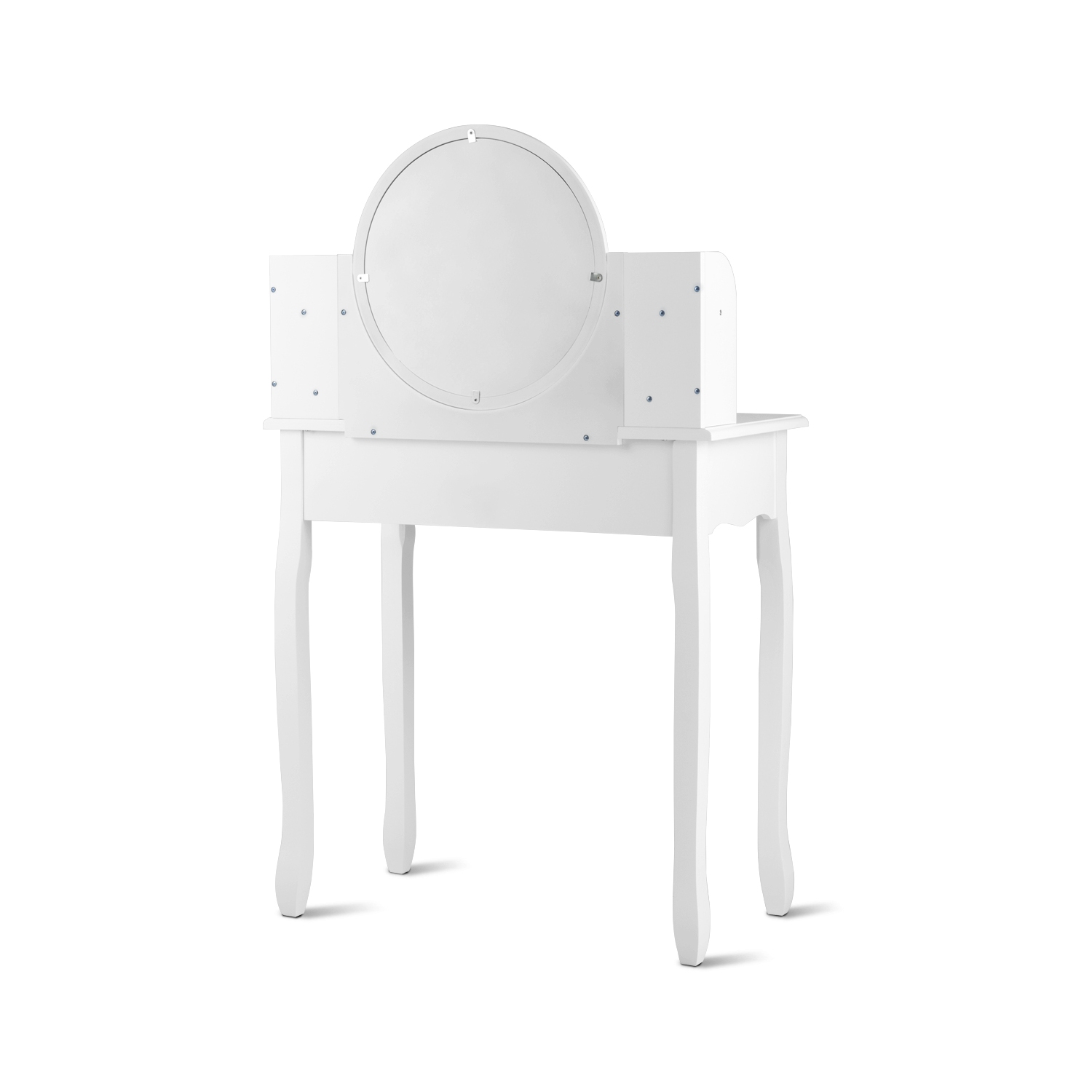 Costway Makeup Vanity Table Set W/Drawers Oval Mirror Girls Dressing Table for Kids Gift
