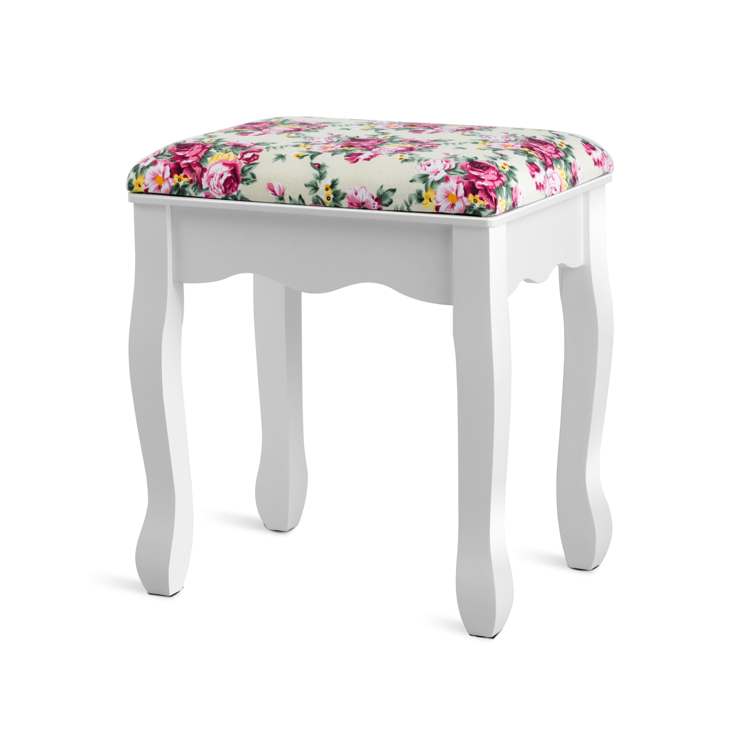 Costway Makeup Vanity Table Set W/Drawers Oval Mirror Girls Dressing Table for Kids Gift