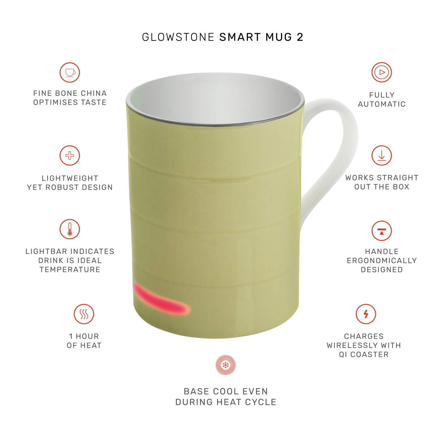 Glowstone Smart Mug: Classic Stone
