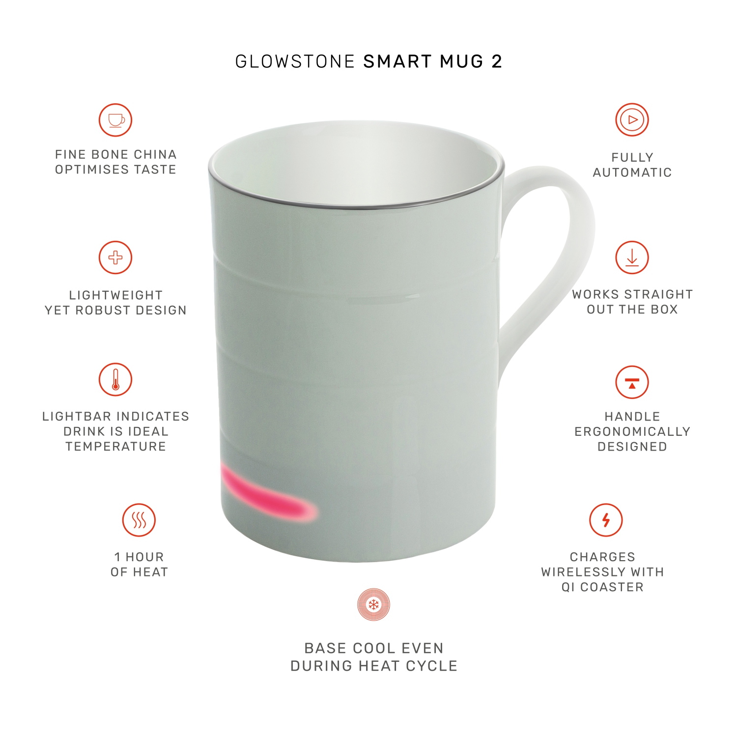 Tasse intelligente Glowstone : Blanc classique