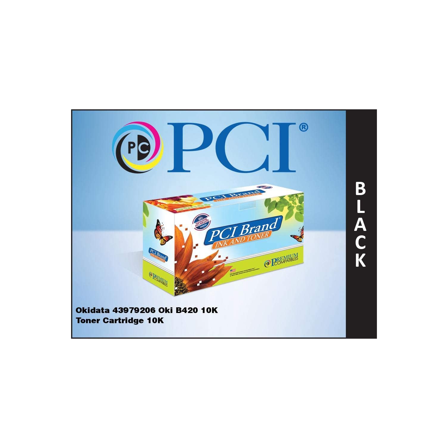 Cartouche d’encre en poudre 43979206-PCI de remplacement compatible Premium pour imprimantes Okidata, noir