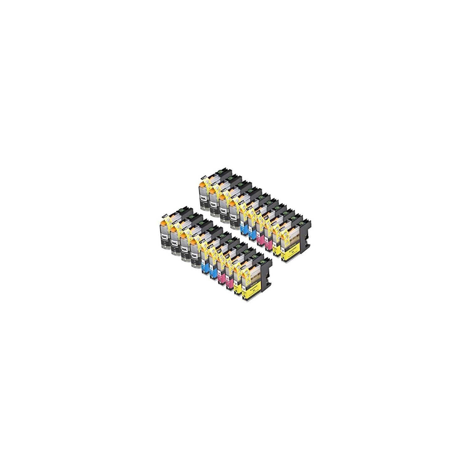 20 Pack Compatible Brother LC101 , LC103 8 Black, 4 Cyan, 4 Magenta, 4 Yellow for use with Brother DCP-J152W, MFC-J245,
