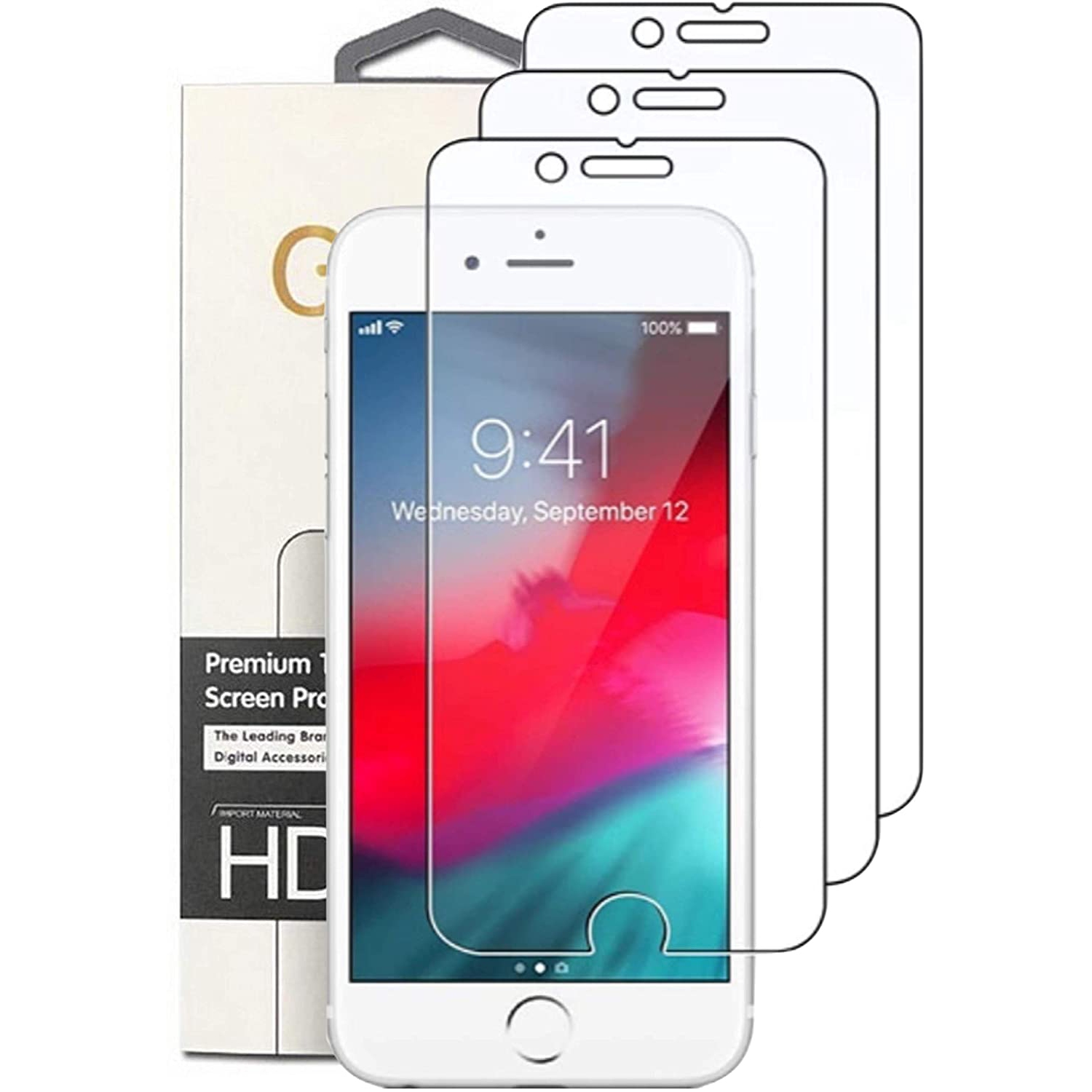 Pack of 3 Durable Screen Protectors for iPhone 6,iPhone 7,iPhone8 Tempered Glass