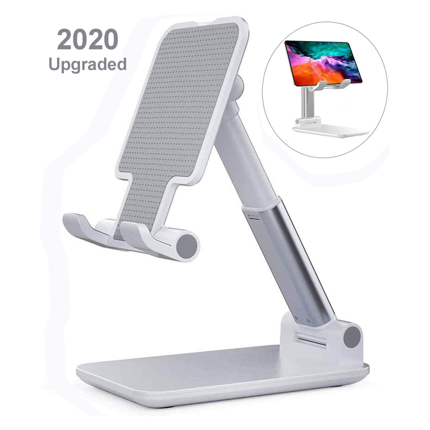 Support réglable pour téléphone cellulaire, Support de tablette pliable Cleanedt pour téléphone mobile pour bureau compatible avec iPhone/Samsung