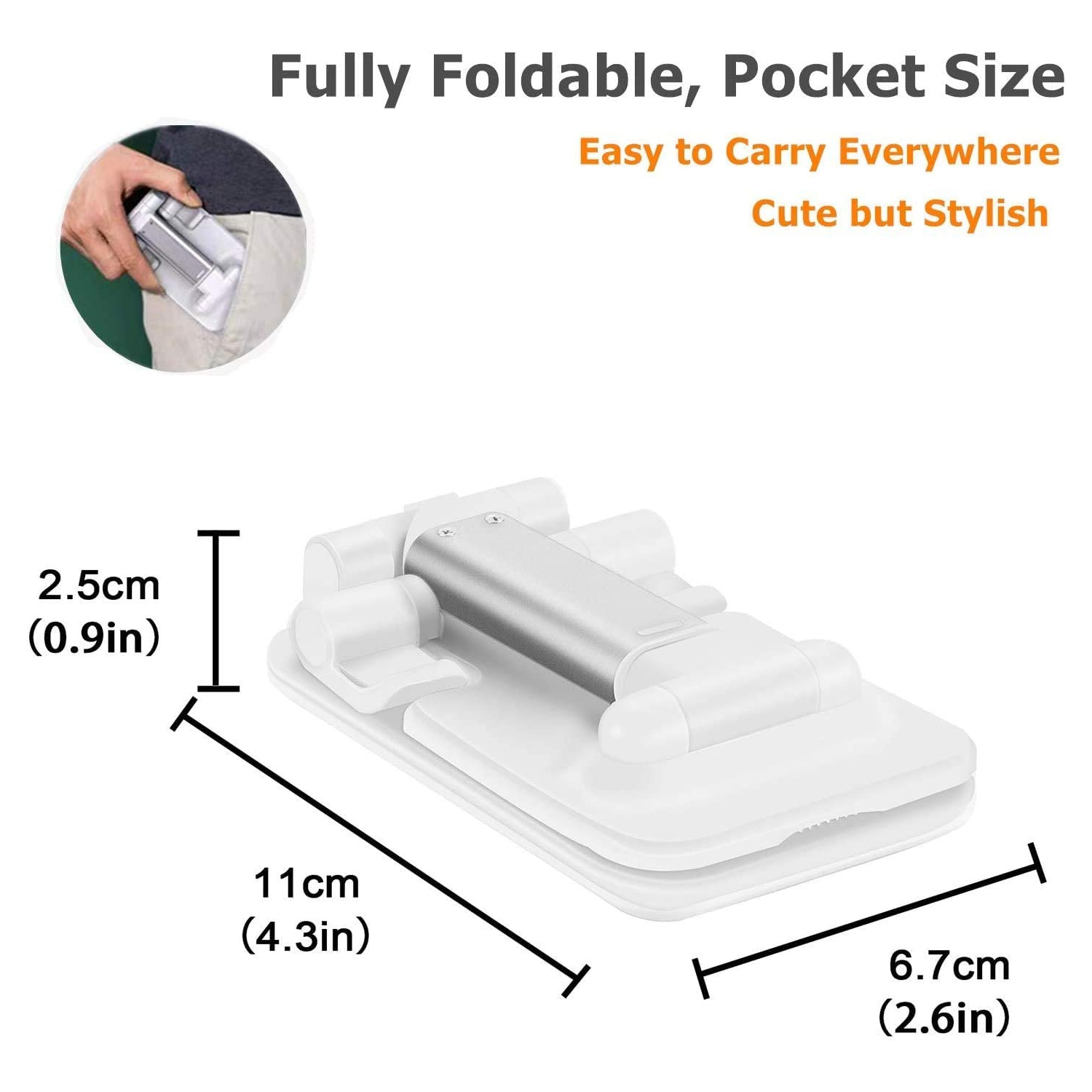 Support réglable pour téléphone cellulaire, Support de tablette pliable Cleanedt pour téléphone mobile pour bureau compatible avec iPhone/Samsung