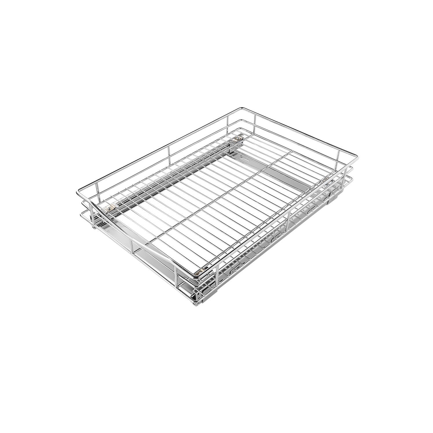 Organisateur d'armoire coulissant robuste - coulissant sous l'armoire, chrome, 21" x 14" x 4" - SortWise®