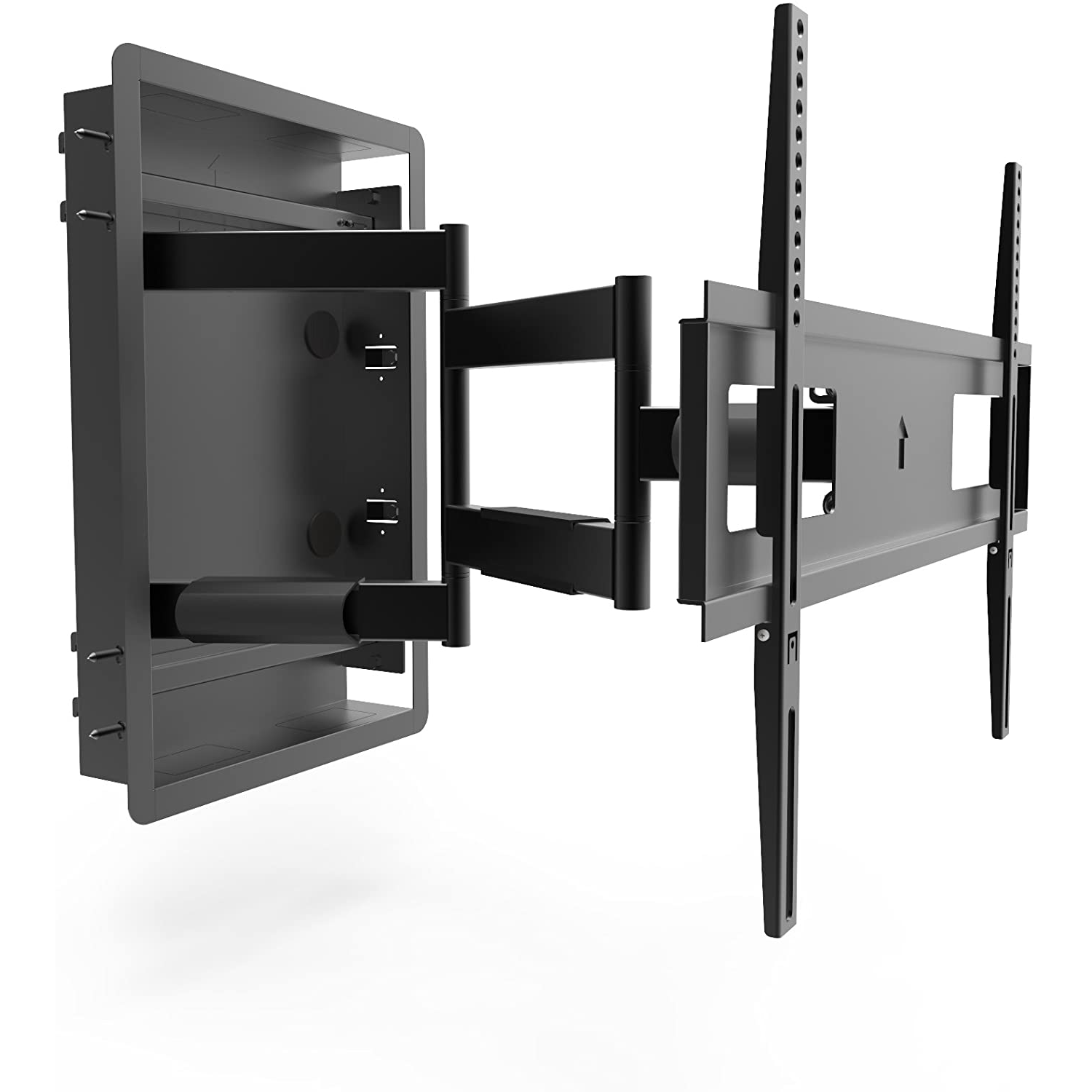 Kanto R500 Recessed In-Wall Low Profile Full Motion TV Mount for 46" - 80" TVs - Extends 27.6"